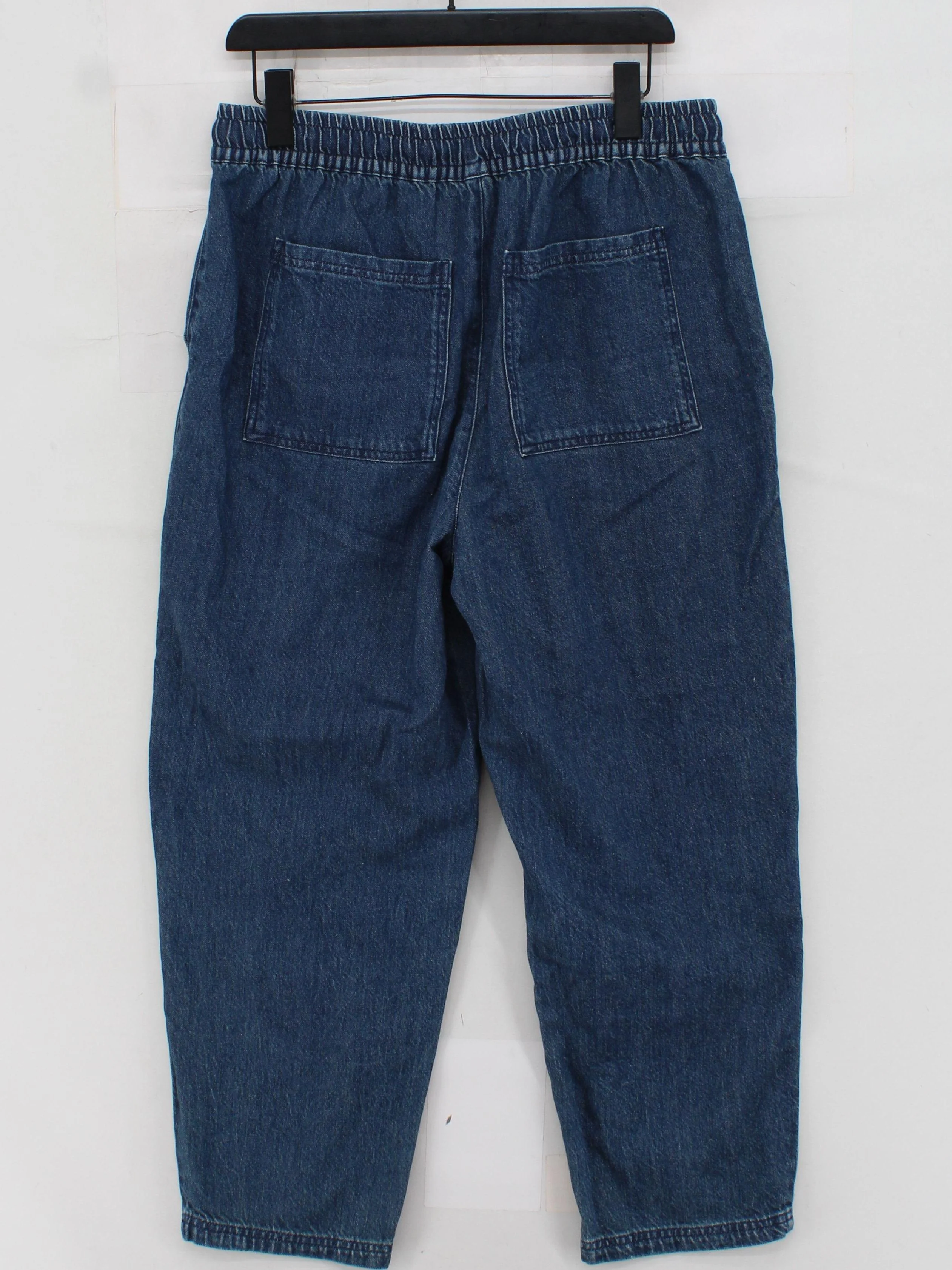 SEASALT CORNWALL Women's Jeans UK 14 Blue Cotton with Linen Mom - Image 2