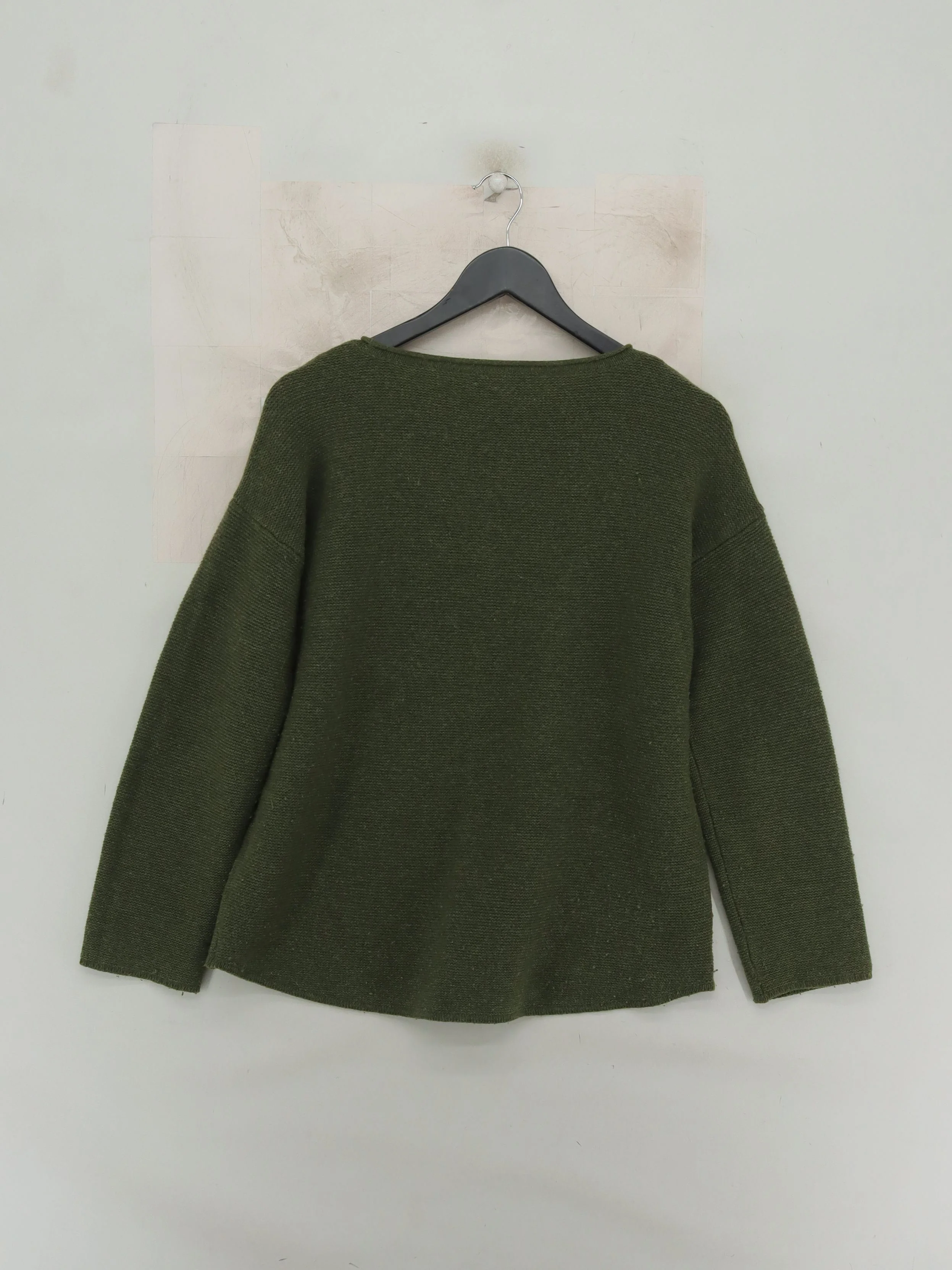 SEASALT CORNWALL Women's Jumper M Green 100% Wool Round Neck Pullover - Image 2