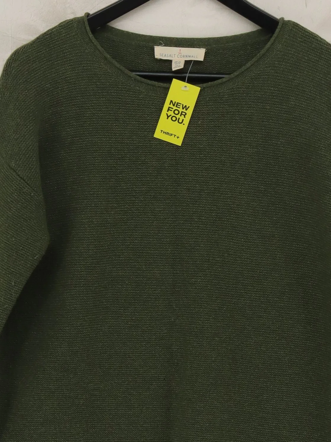 SEASALT CORNWALL Women's Jumper M Green 100% Wool Round Neck Pullover - Image 3