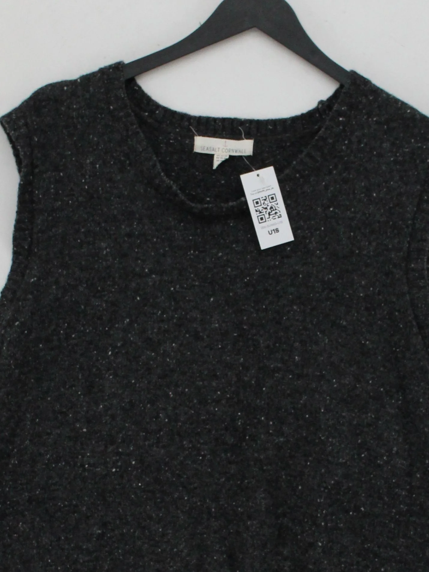 SEASALT CORNWALL Women's Jumper S Grey Wool with Nylon Round Neck Vest - Image 3