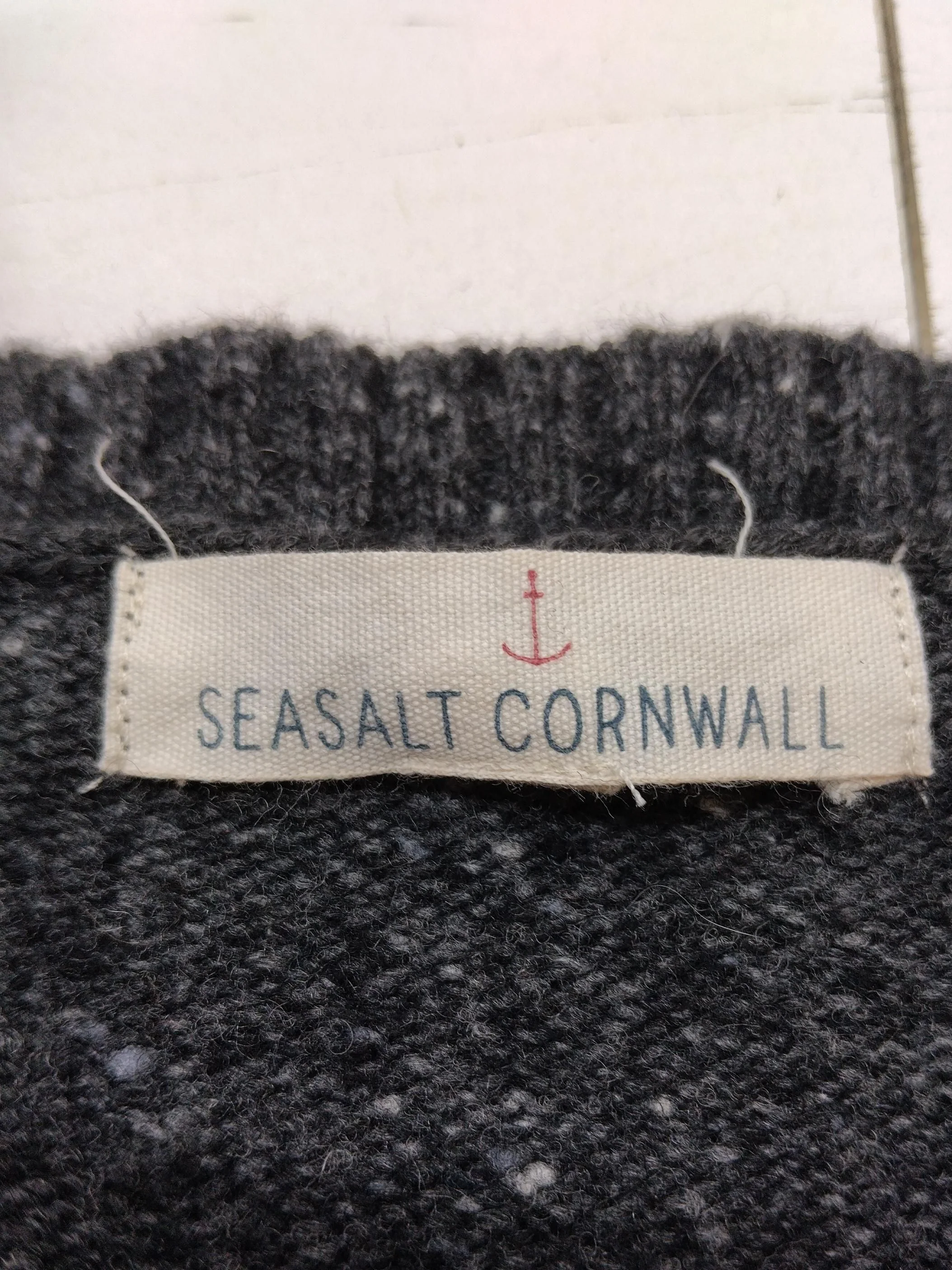 SEASALT CORNWALL Women's Jumper S Grey Wool with Nylon Round Neck Vest - Image 5