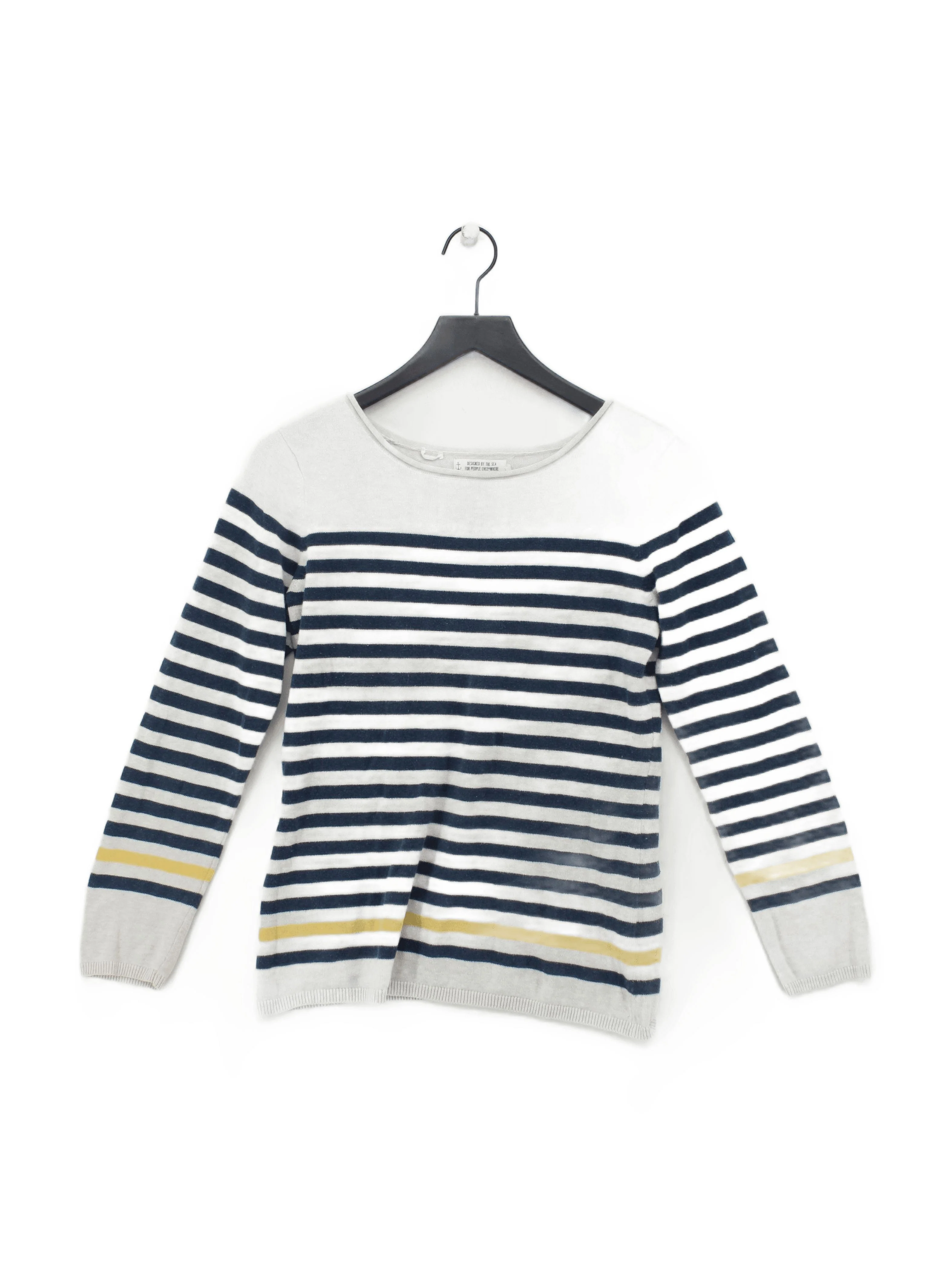 SEASALT CORNWALL Women's Jumper S Multi Striped 100% Cotton Round Neck Pullover