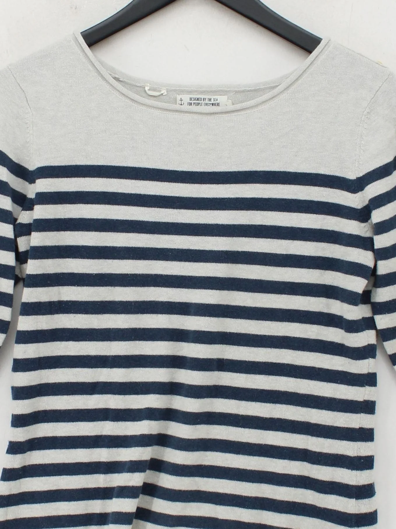 SEASALT CORNWALL Women's Jumper S Multi Striped 100% Cotton Round Neck Pullover - Image 3