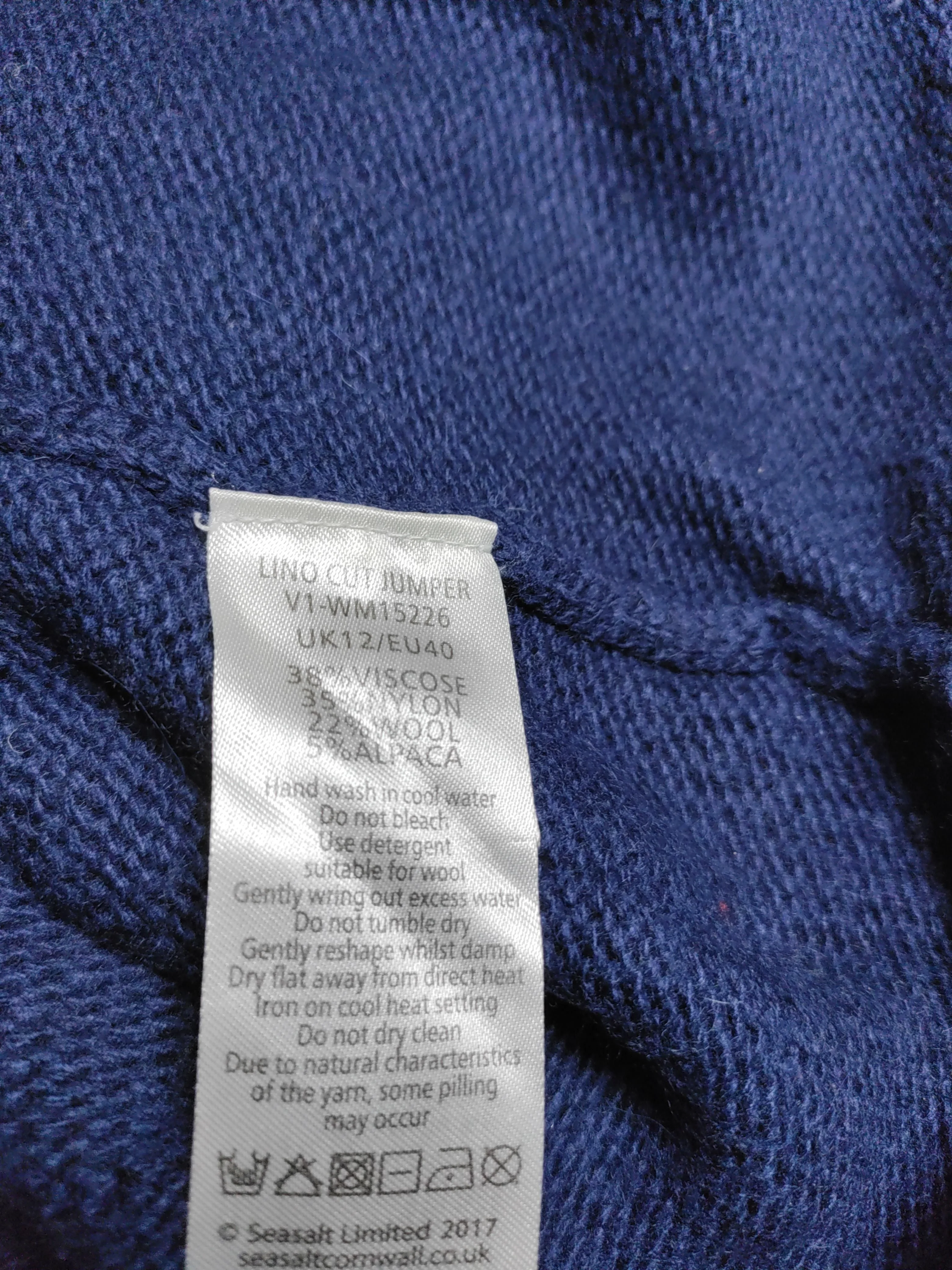 SEASALT CORNWALL Women's Jumper UK 12 Blue Viscose - Image 7