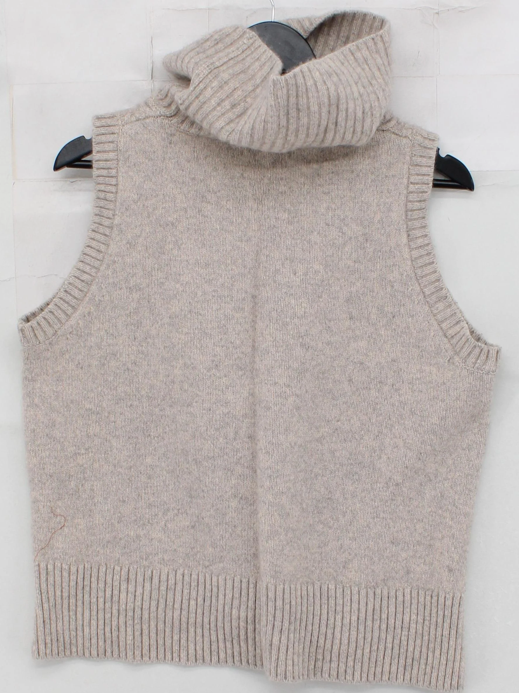 SEASALT CORNWALL Women's Jumper UK 14 Cream Wool with Cotton Roll Neck Vest - Image 2