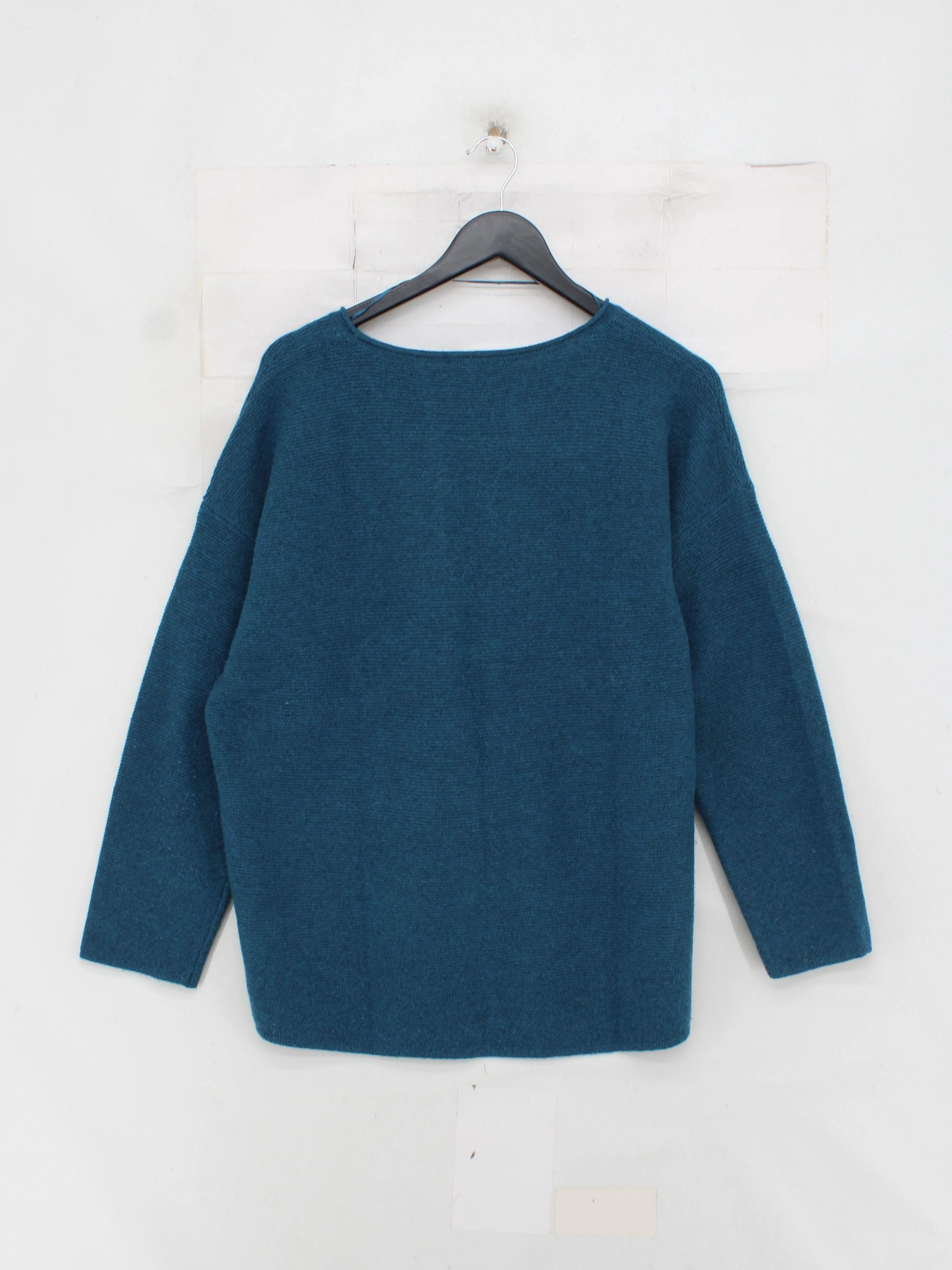 SEASALT CORNWALL Women's Jumper UK 16 Blue Wool with Nylon Round Neck Pullover - Image 2