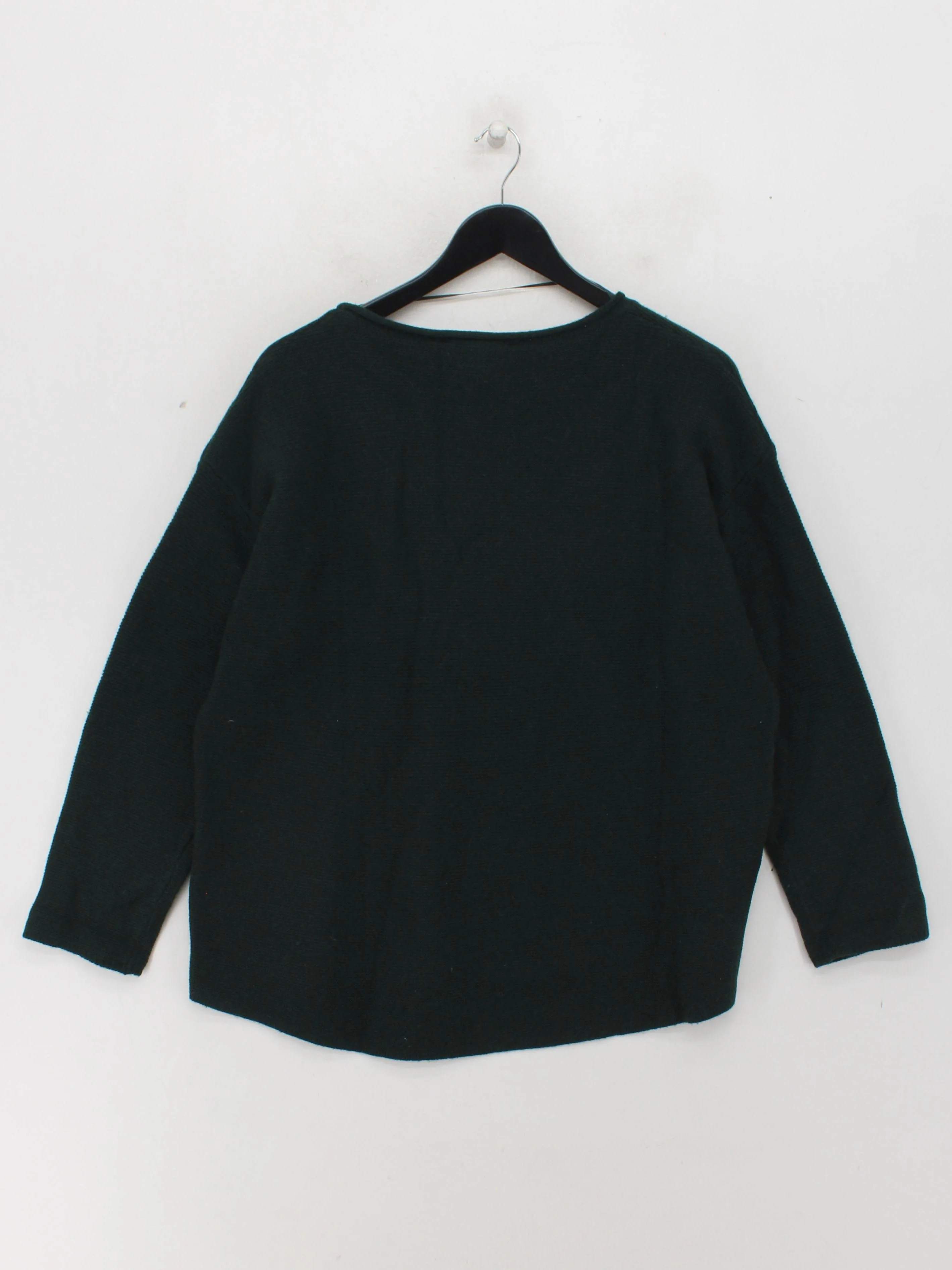 SEASALT CORNWALL Women's Jumper UK 16 Green Wool with Nylon Round Neck Pullover - Image 2