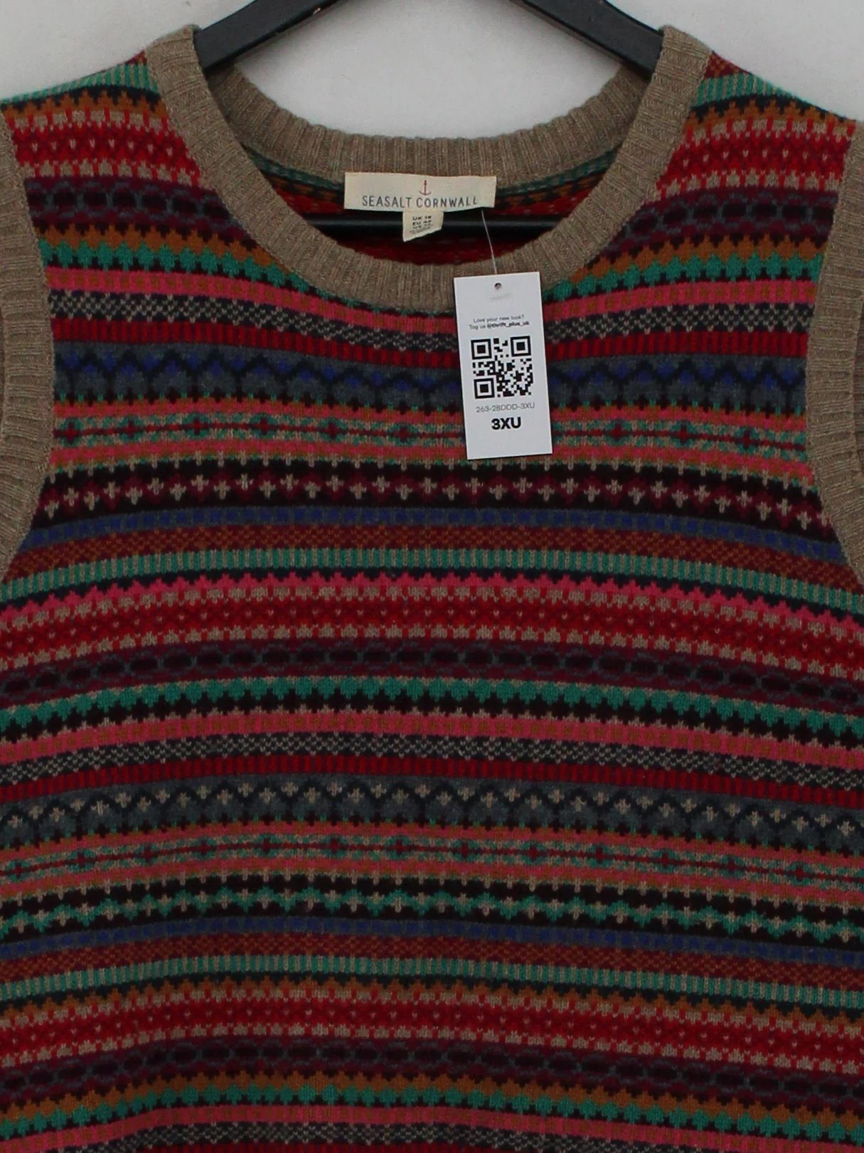 SEASALT CORNWALL Women's Jumper UK 18 Multi Wool with Nylon Vest - Image 3