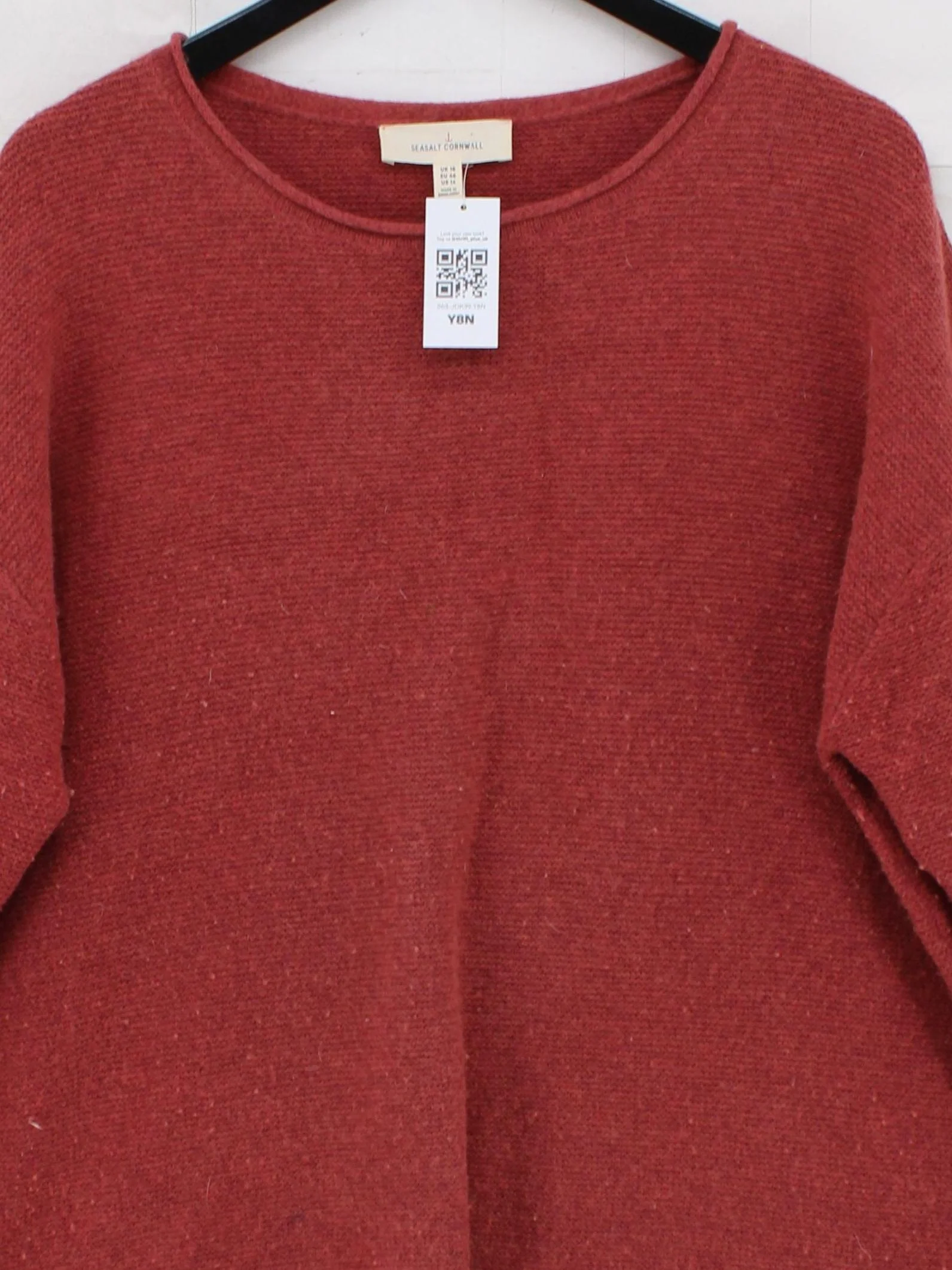 SEASALT CORNWALL Women's Jumper UK 18 Red 100% Other Round Neck Pullover - Image 3