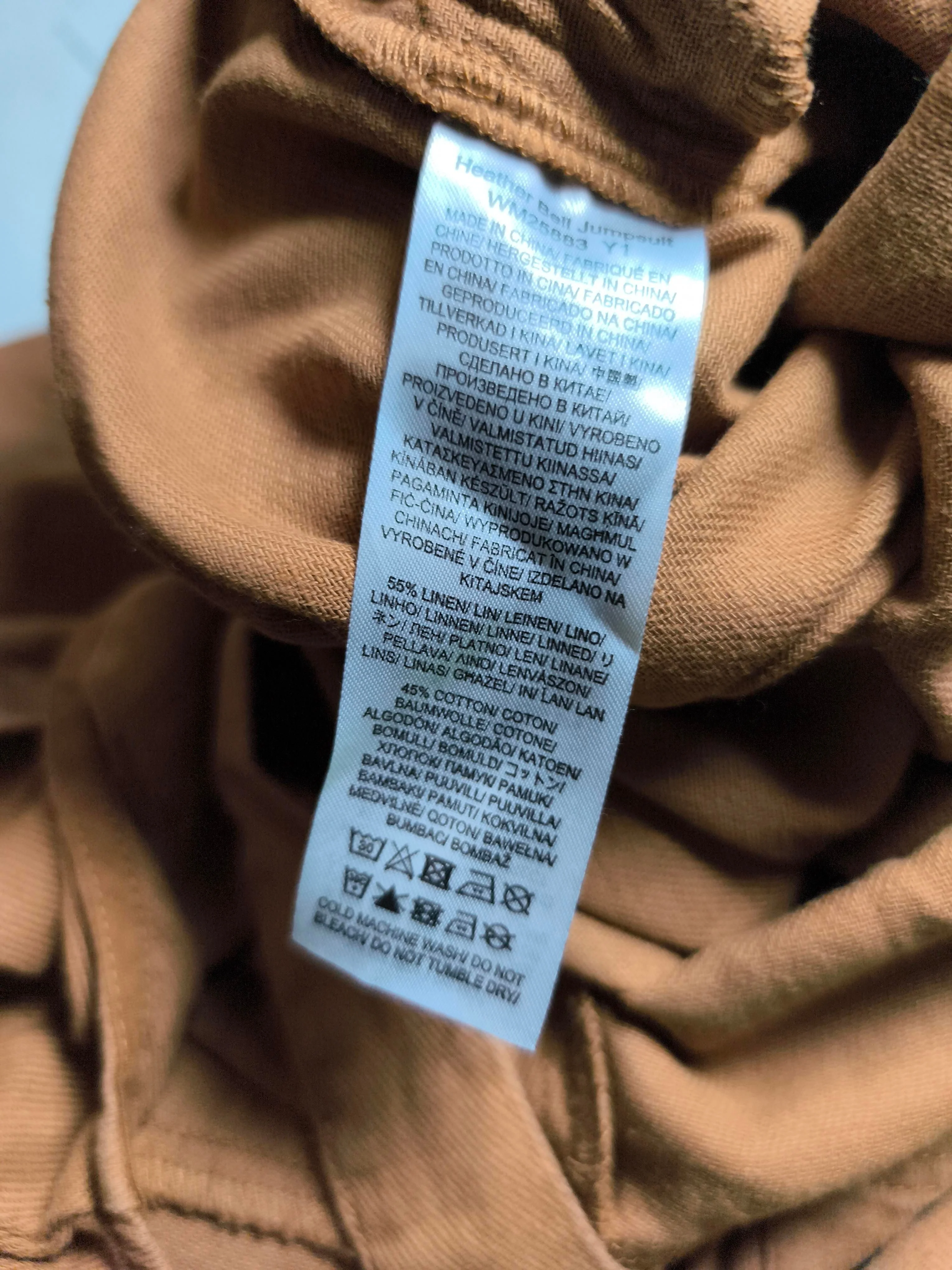 SEASALT CORNWALL Women's Jumpsuit UK 12 Tan Linen with Cotton Wide-Leg Jumpsuit - Image 7