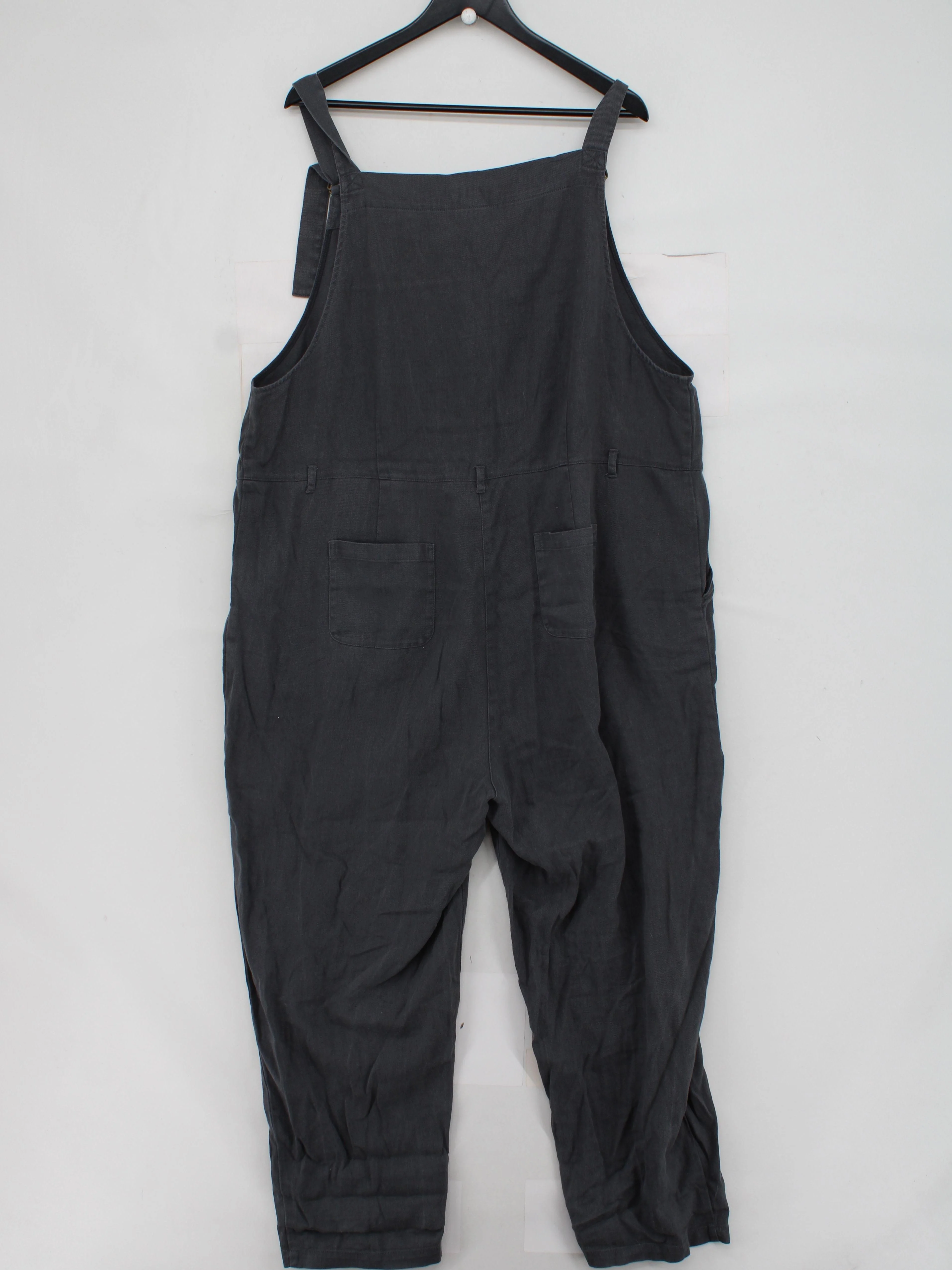 SEASALT CORNWALL Women's Jumpsuit UK 20 Grey Linen with Cotton Wide-Leg Jumpsuit - Image 2