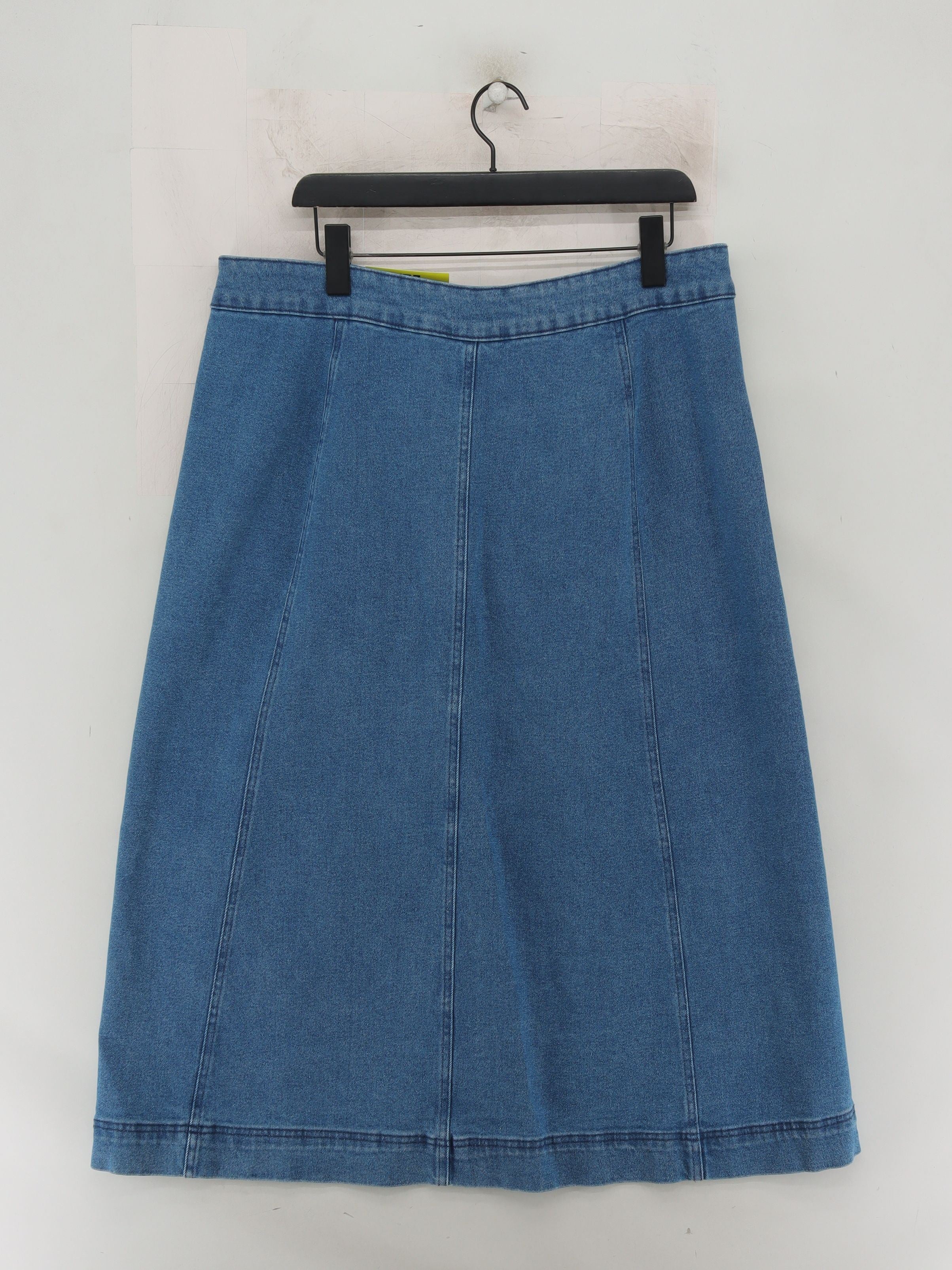 SEASALT CORNWALL Women's Midi Skirt UK 16 Blue Cotton with Elastane Midi A-Line - Image 2