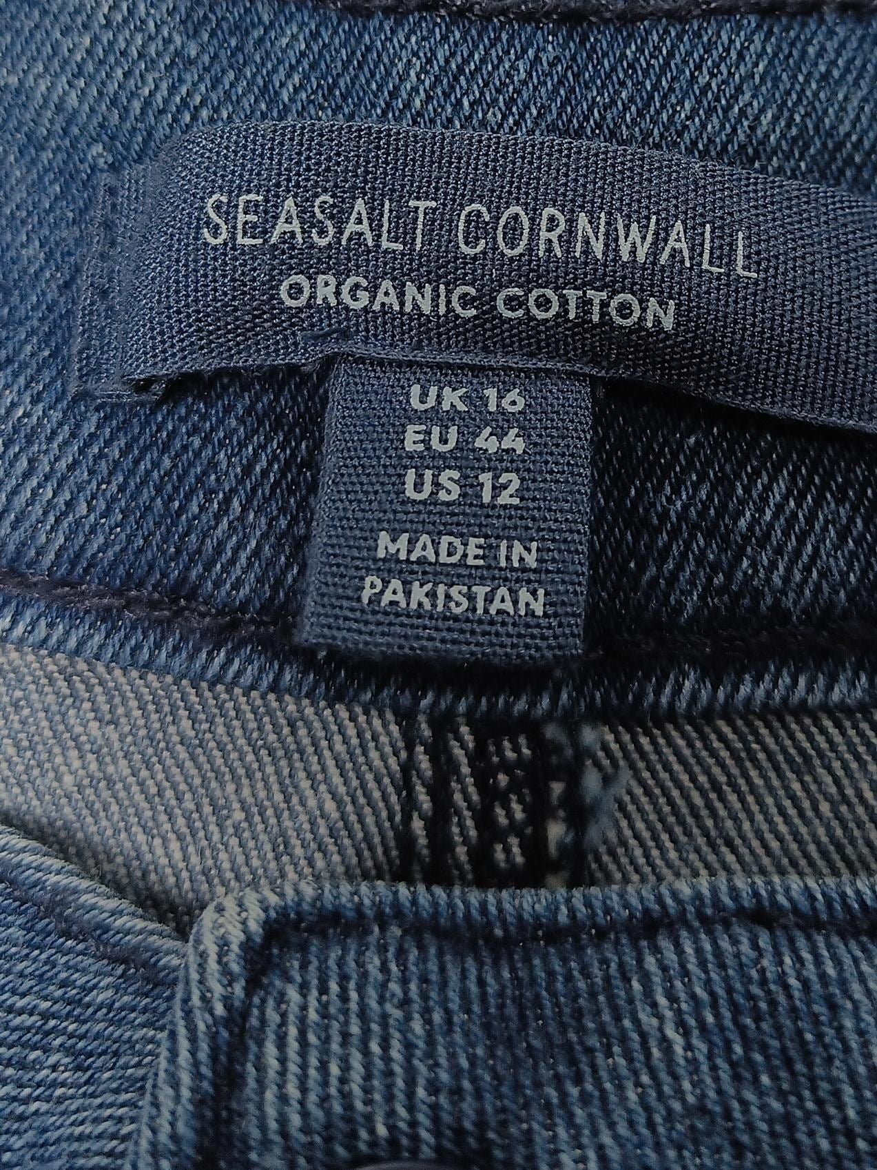 SEASALT CORNWALL Women's Midi Skirt UK 16 Blue Cotton with Elastane Midi A-Line - Image 5