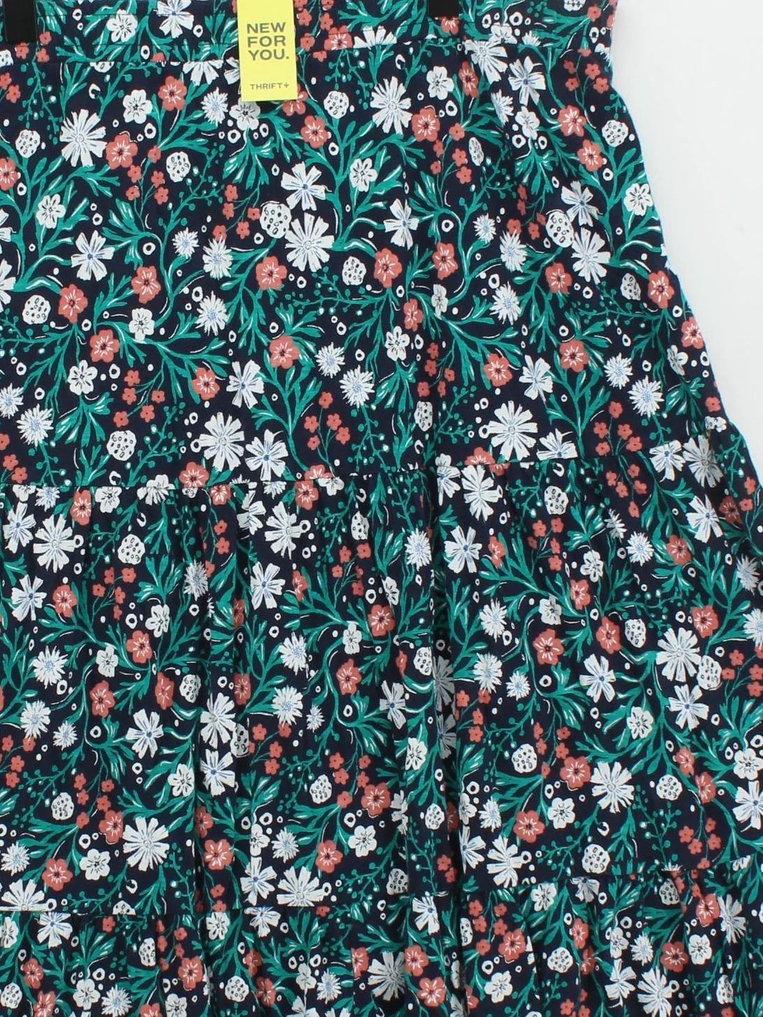 SEASALT CORNWALL Women's Midi Skirt UK 16 Multi Floral 100% Cotton Midi A-Line - Image 3