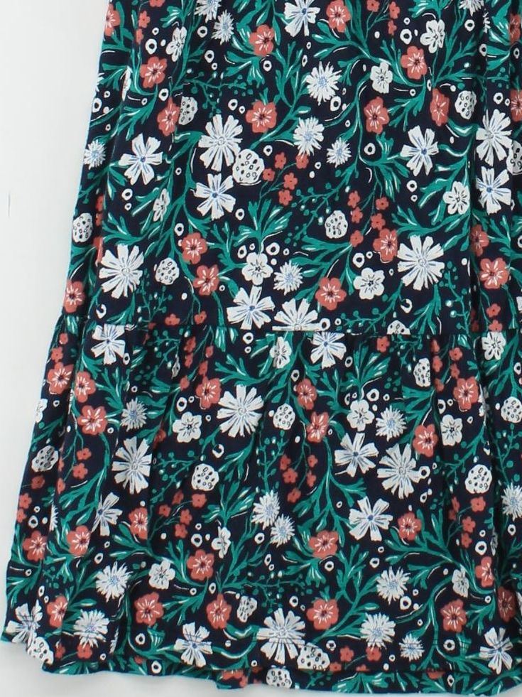 SEASALT CORNWALL Women's Midi Skirt UK 16 Multi Floral 100% Cotton Midi A-Line - Image 4