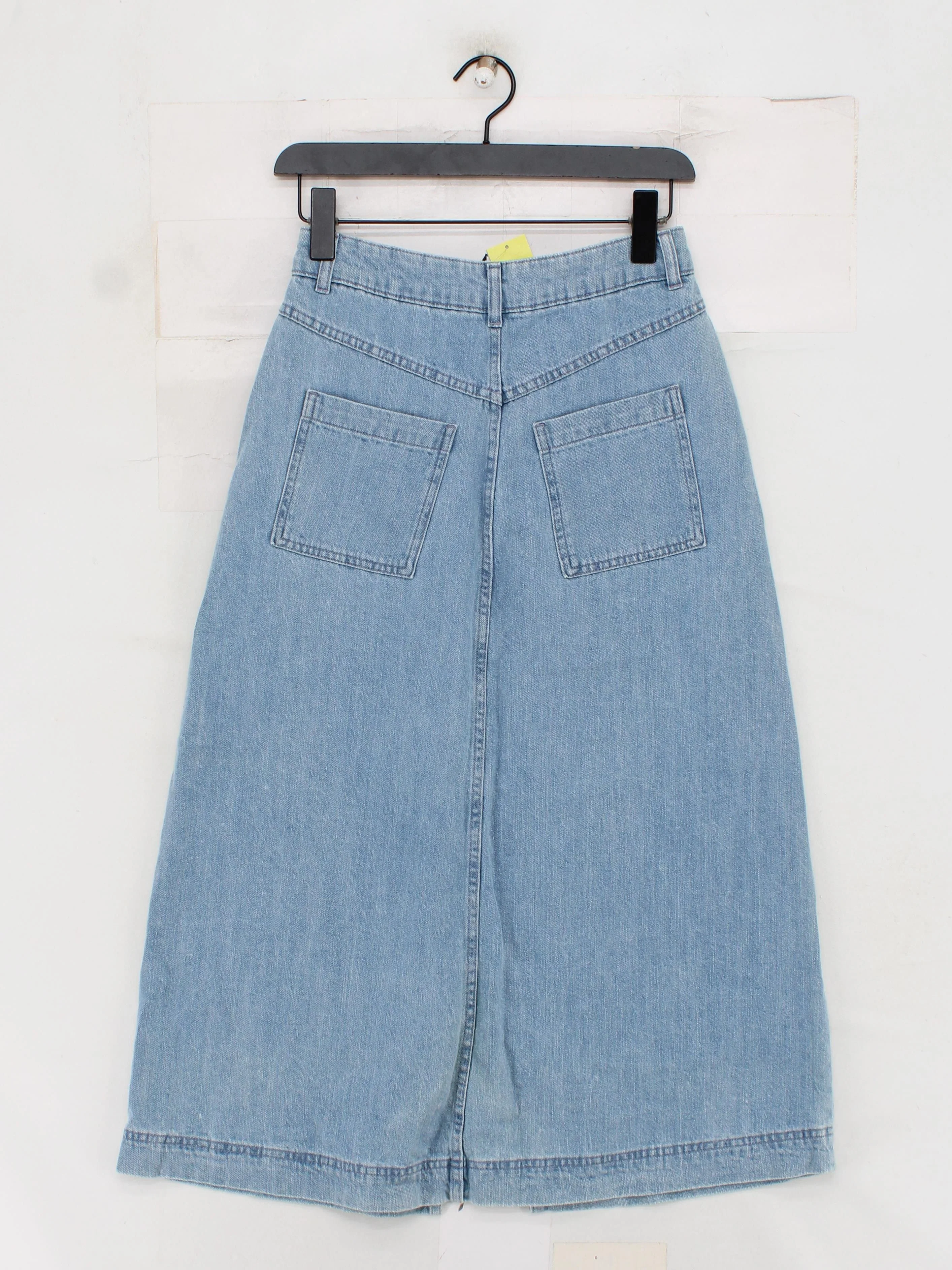 SEASALT CORNWALL Women's Midi Skirt UK 8 Blue 100% Cotton Midi A-Line - Image 2