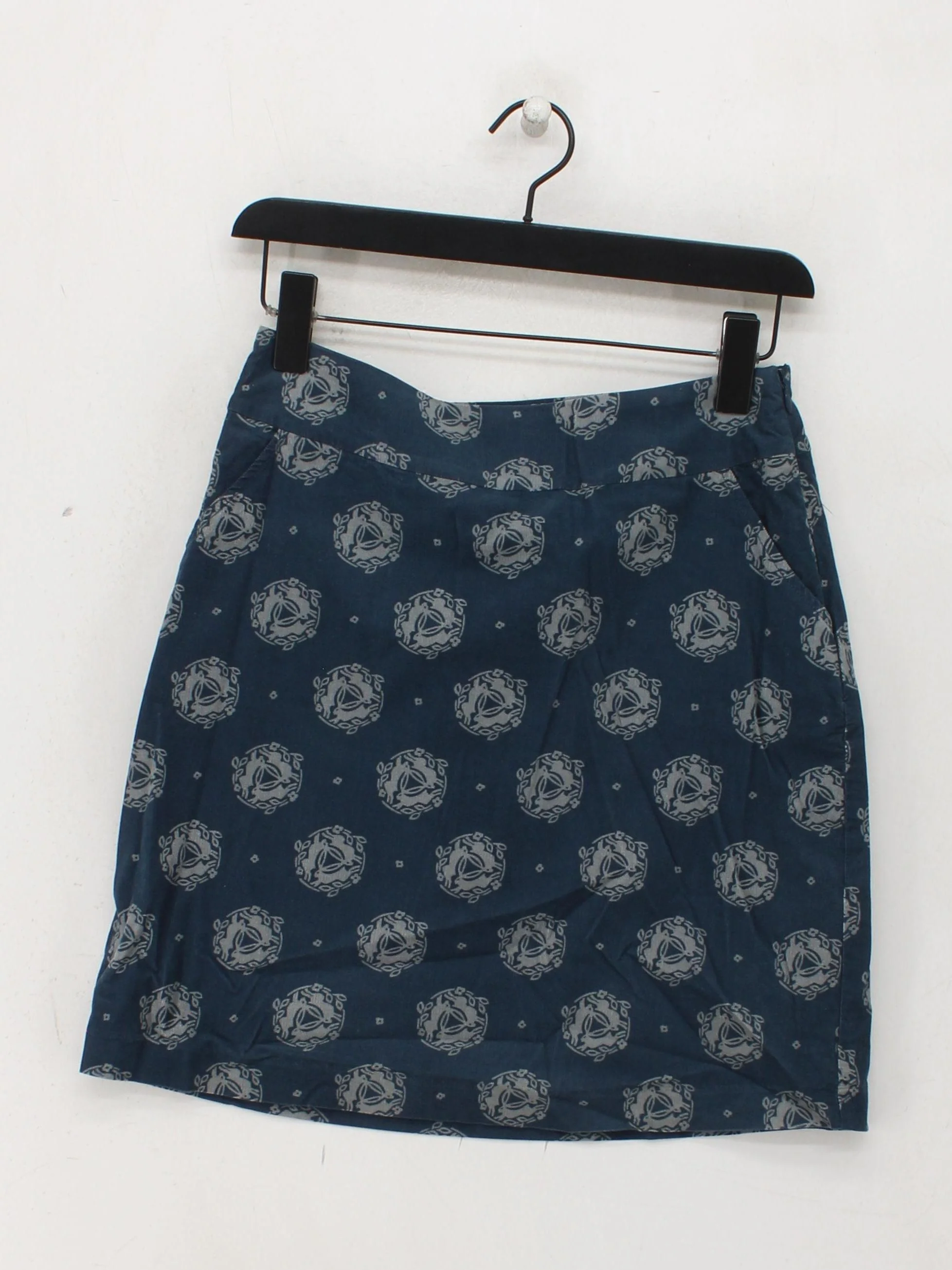 SEASALT CORNWALL Women's Mini Skirt UK 8 Blue Cotton with Polyester Mini - Image 2