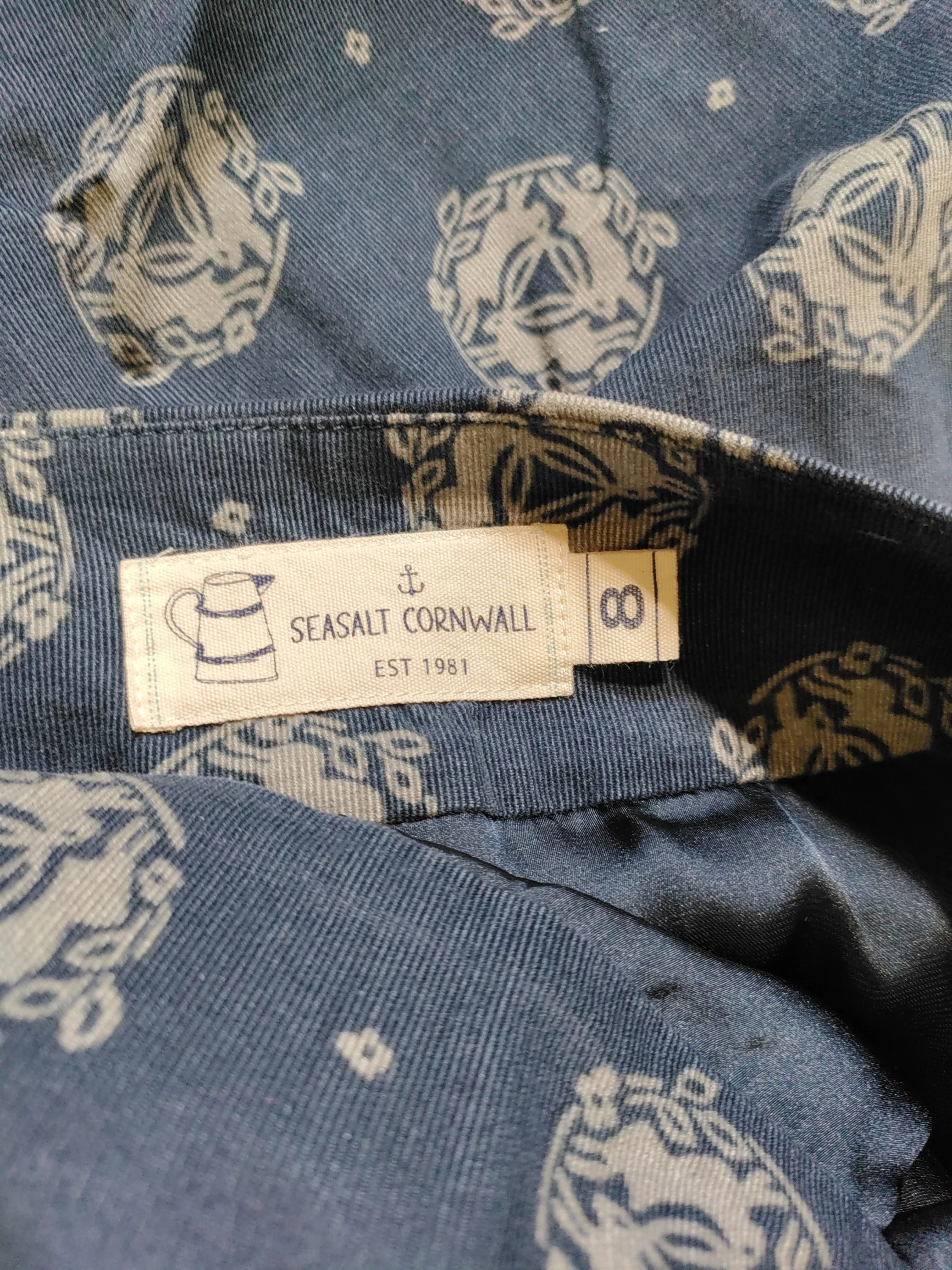 SEASALT CORNWALL Women's Mini Skirt UK 8 Blue Cotton with Polyester Mini - Image 5