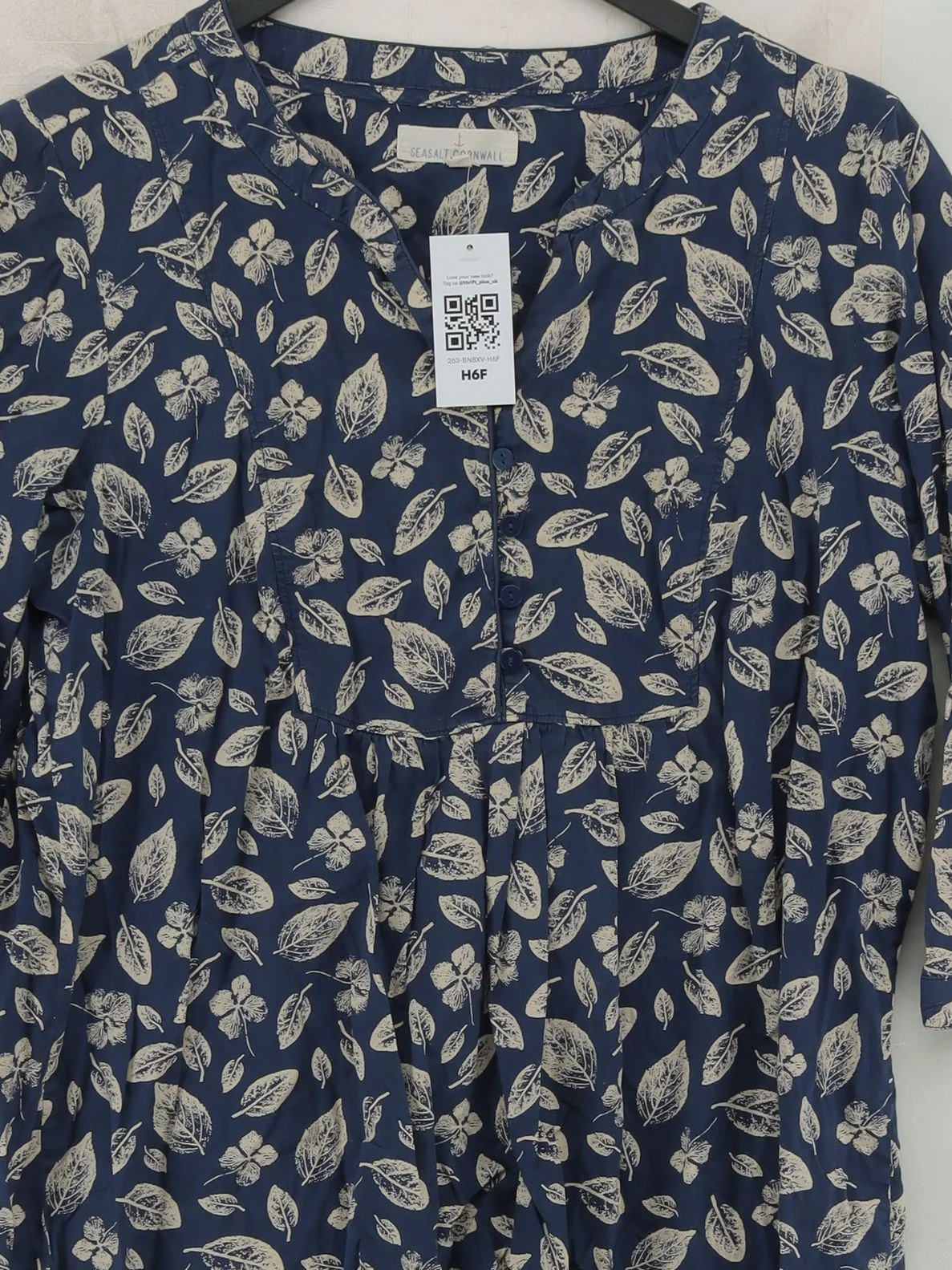 SEASALT CORNWALL Women's Shirt UK 10 Blue 100% Cotton Basic - Image 3