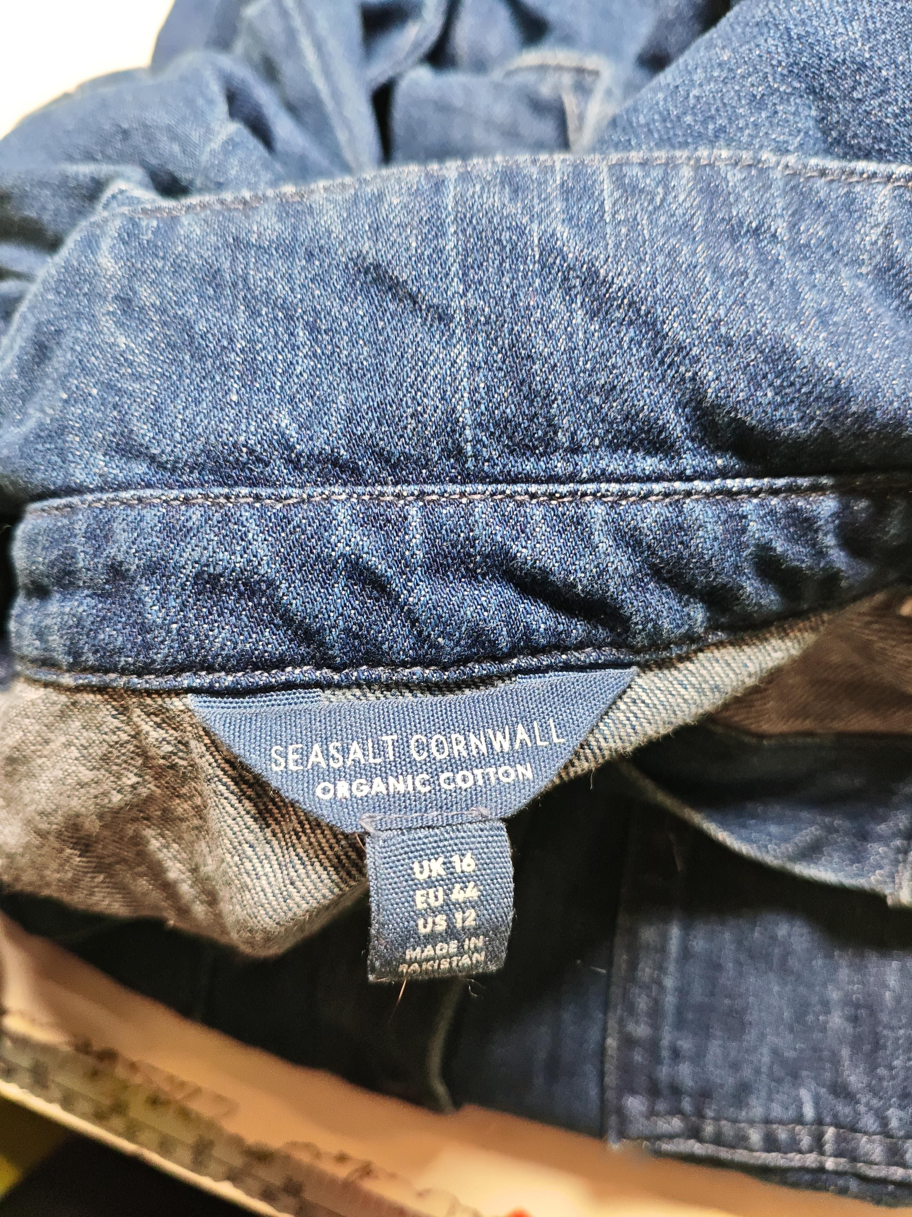 SEASALT CORNWALL Women's Shirt UK 16 Blue 100% Cotton Long Sleeve Collared Basic - Image 6