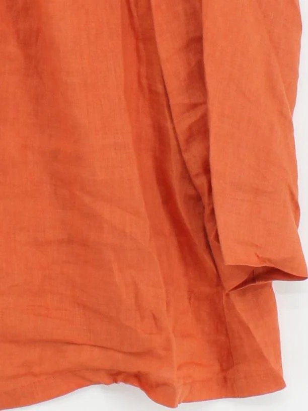 SEASALT CORNWALL Women's Shirt UK 16 Orange 100% Linen Basic - Image 4