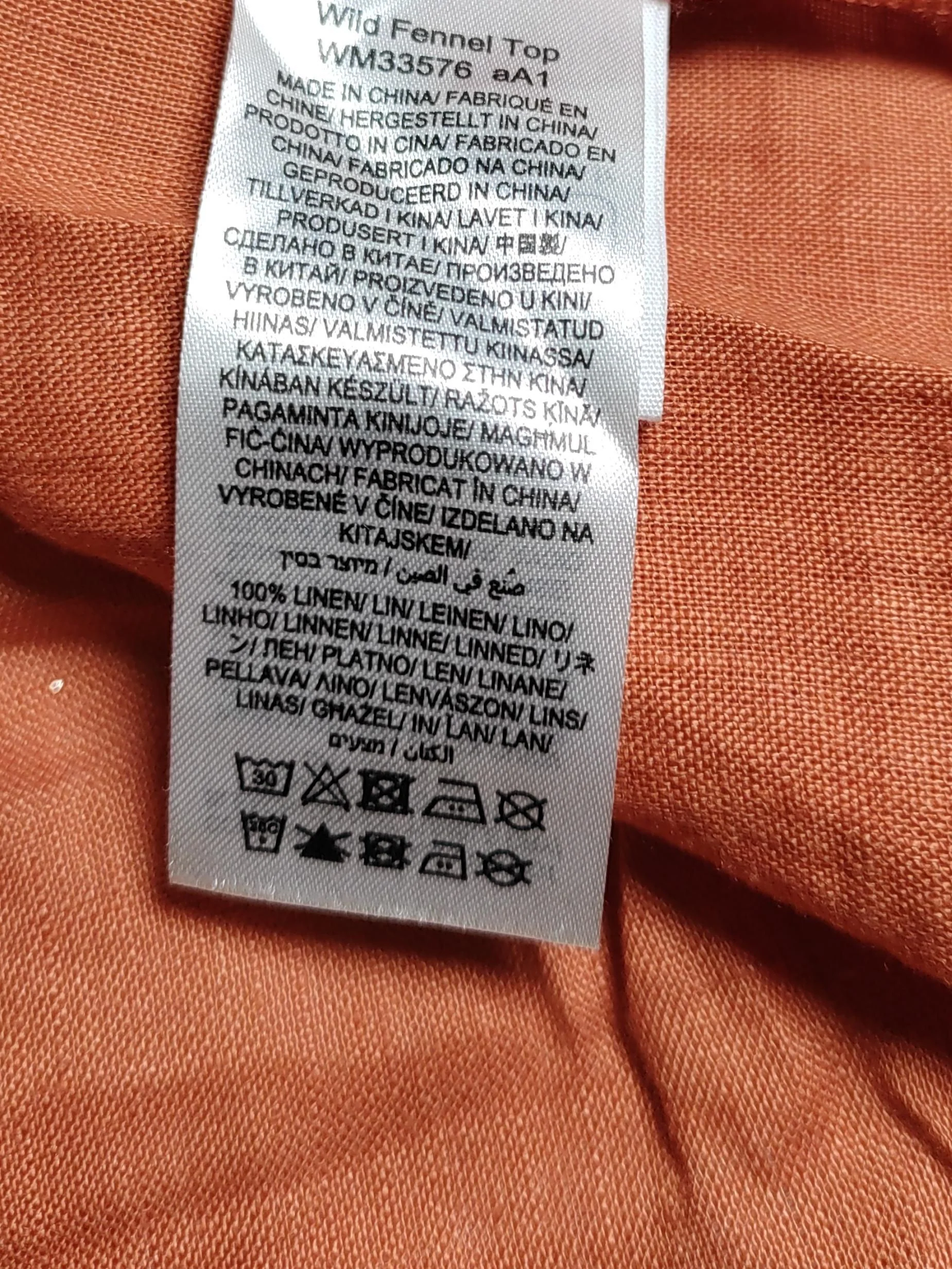 SEASALT CORNWALL Women's Shirt UK 16 Orange 100% Linen Basic - Image 6