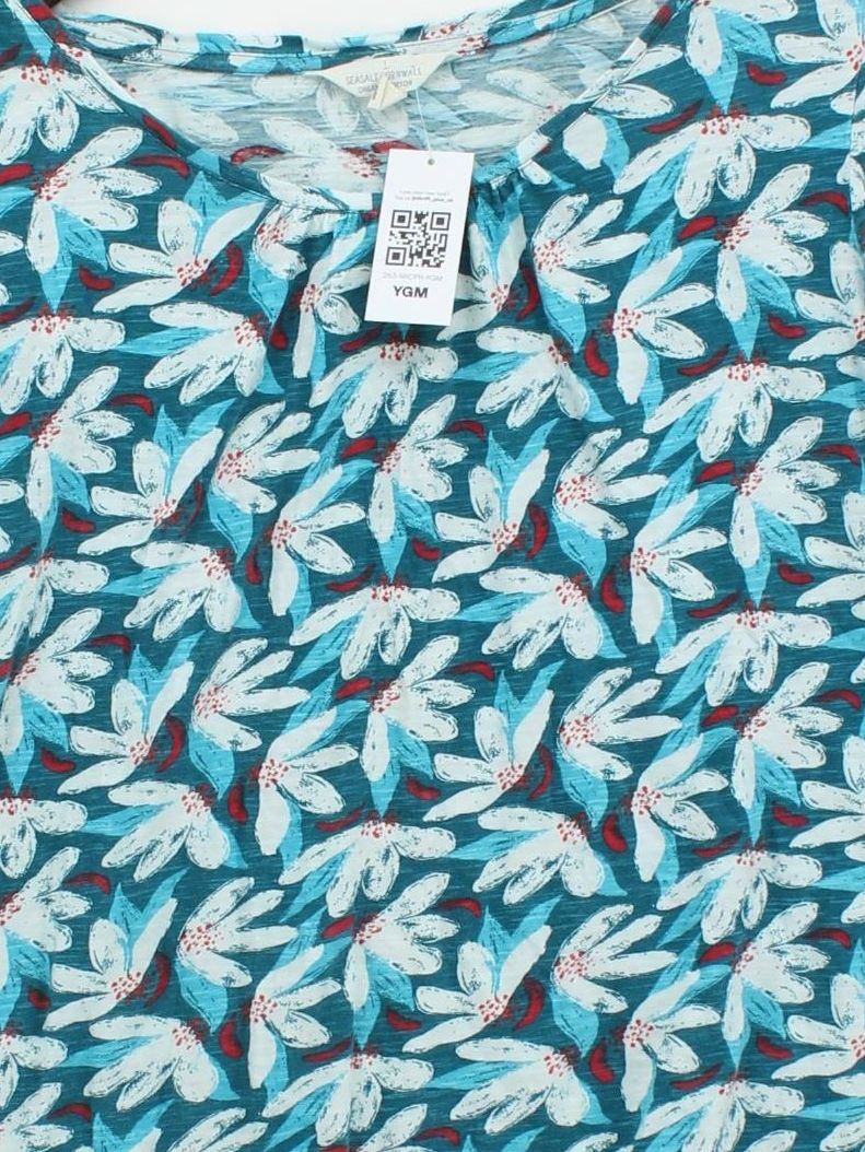 SEASALT CORNWALL Women's T-Shirt UK 16 Blue 100% Cotton Basic - Image 3