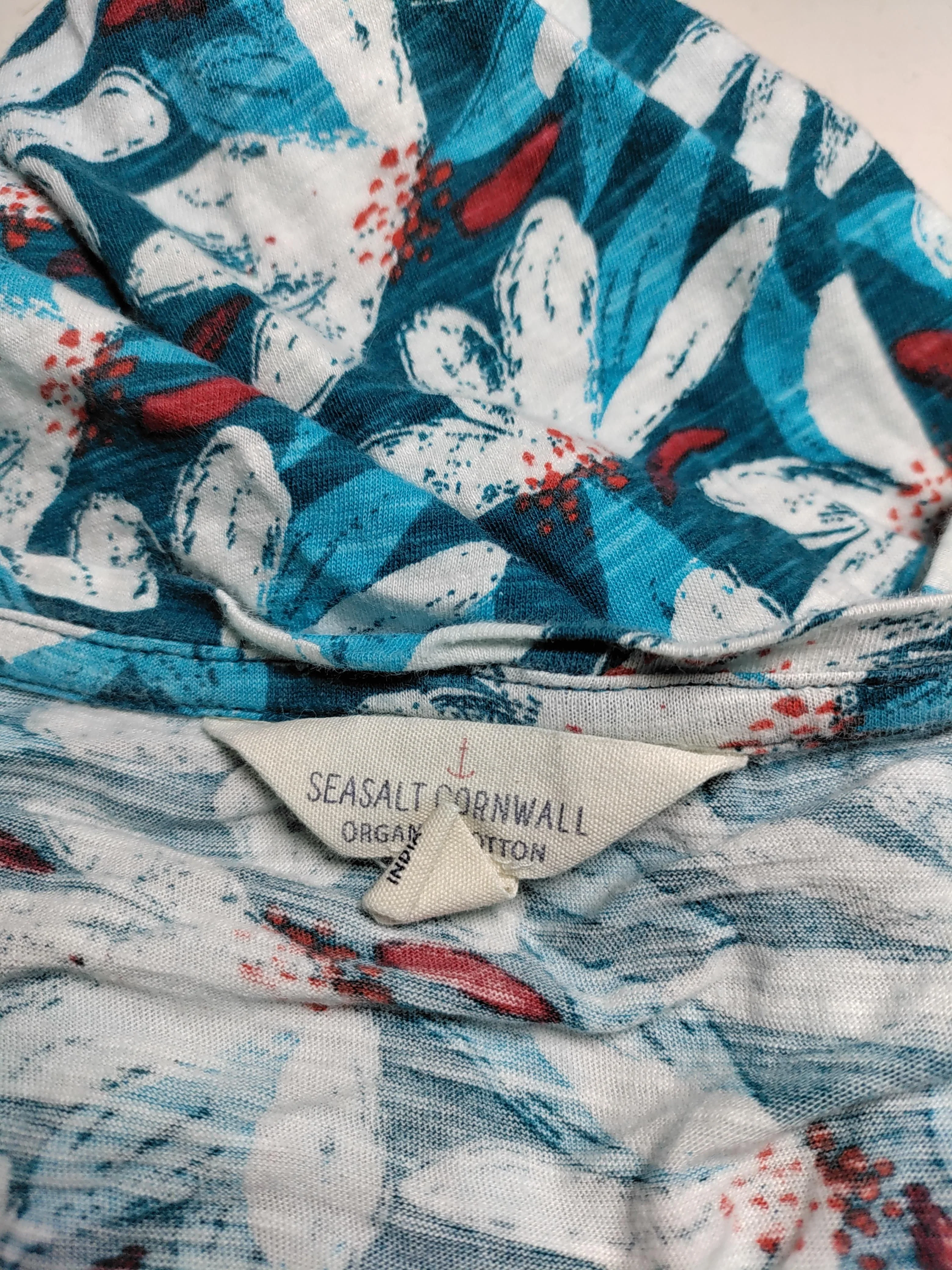 SEASALT CORNWALL Women's T-Shirt UK 16 Blue 100% Cotton Basic - Image 5