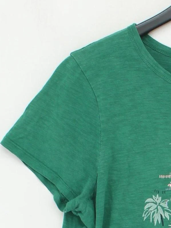 SEASALT CORNWALL Women's T-Shirt UK 16 Green 100% Cotton Basic - Image 4