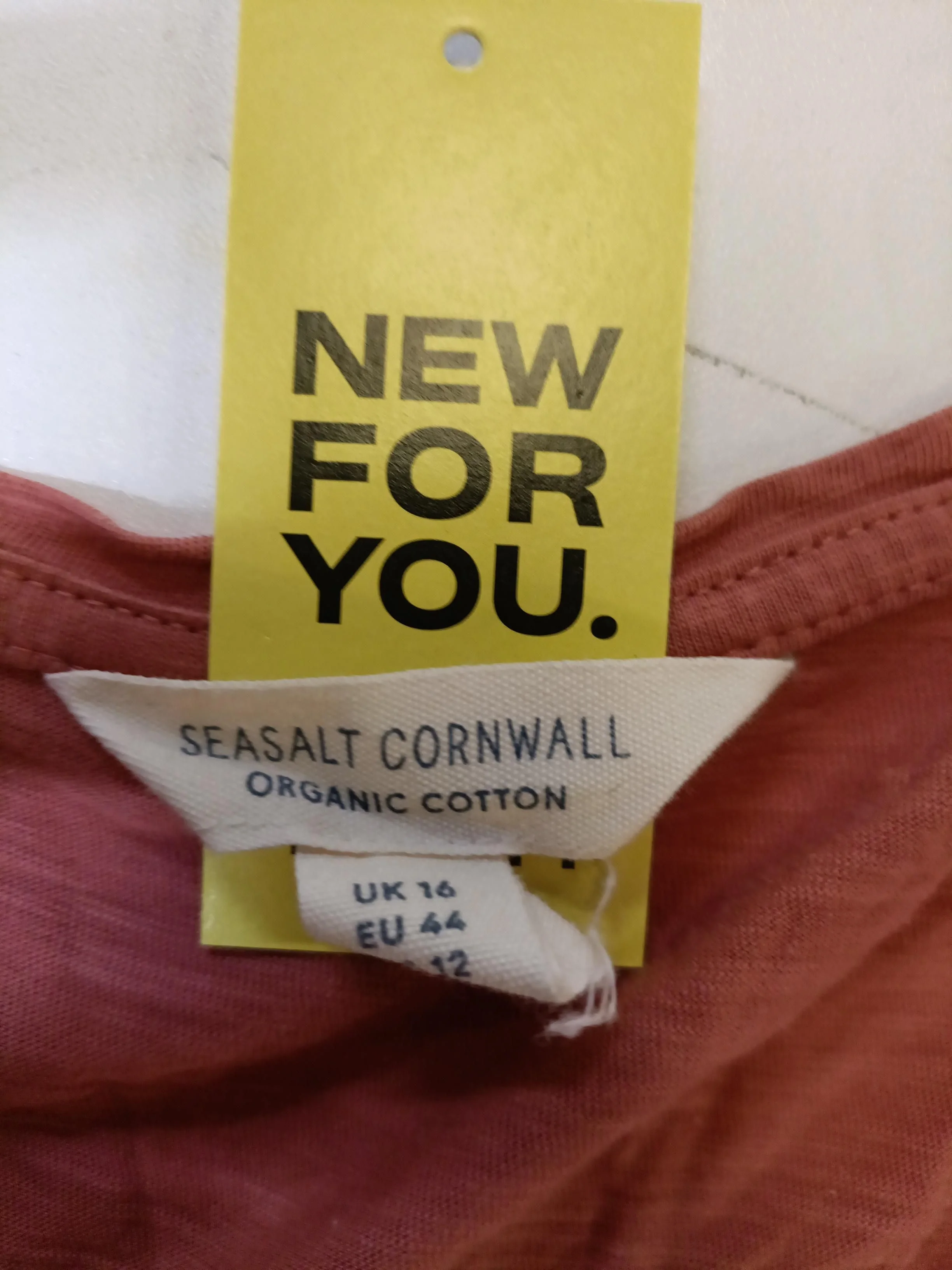 SEASALT CORNWALL Women's T-Shirt UK 16 Red 100% Cotton Basic - Image 5