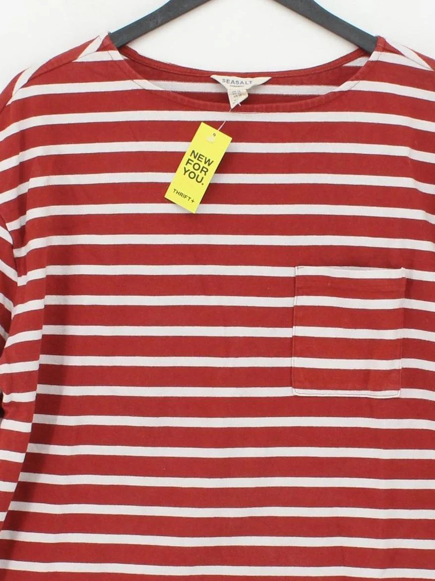 SEASALT CORNWALL Women's T-Shirt UK 16 Red 100% Cotton Basic - Image 3