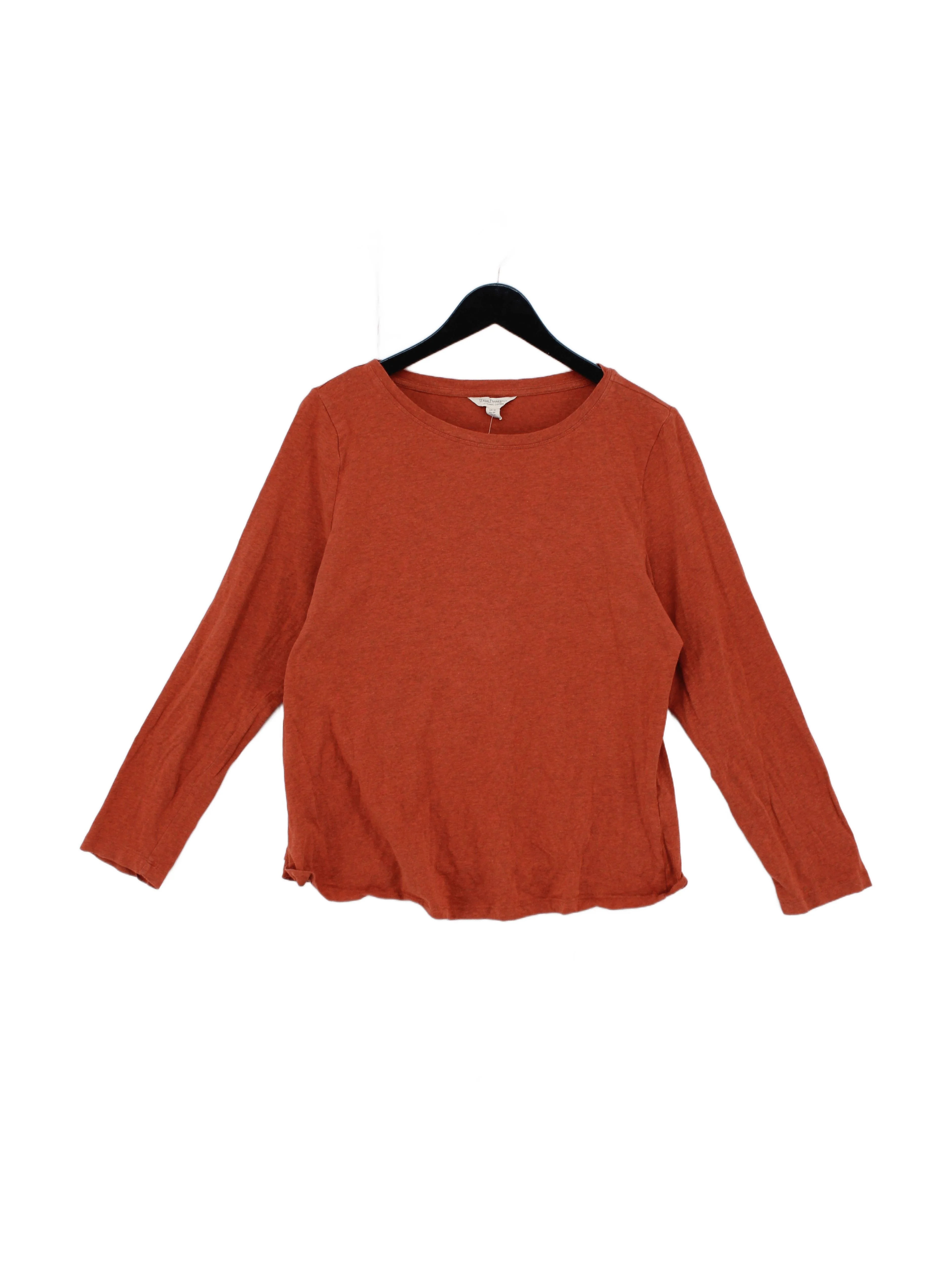 SEASALT CORNWALL Women's T-Shirt UK 18 Orange 100% Cotton Basic