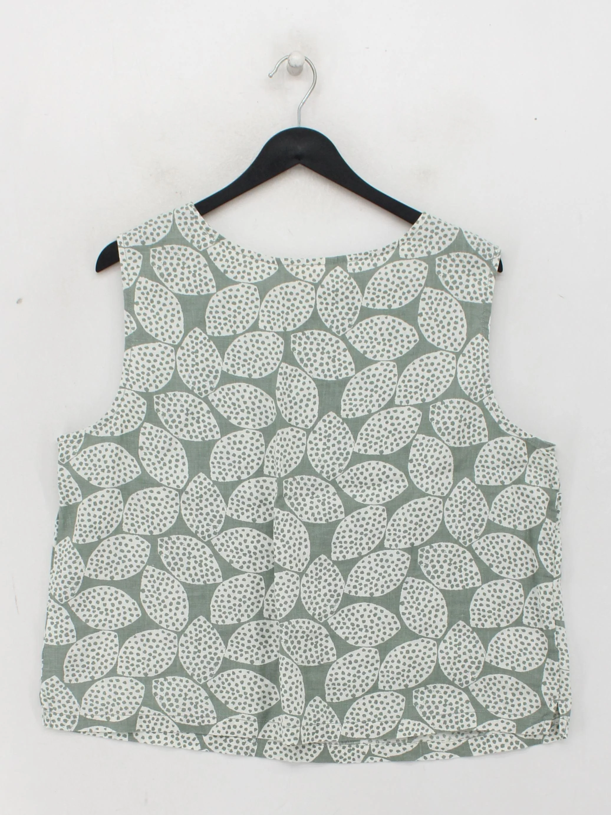 SEASALT CORNWALL Women's Top L Green 100% Linen Basic - Image 2
