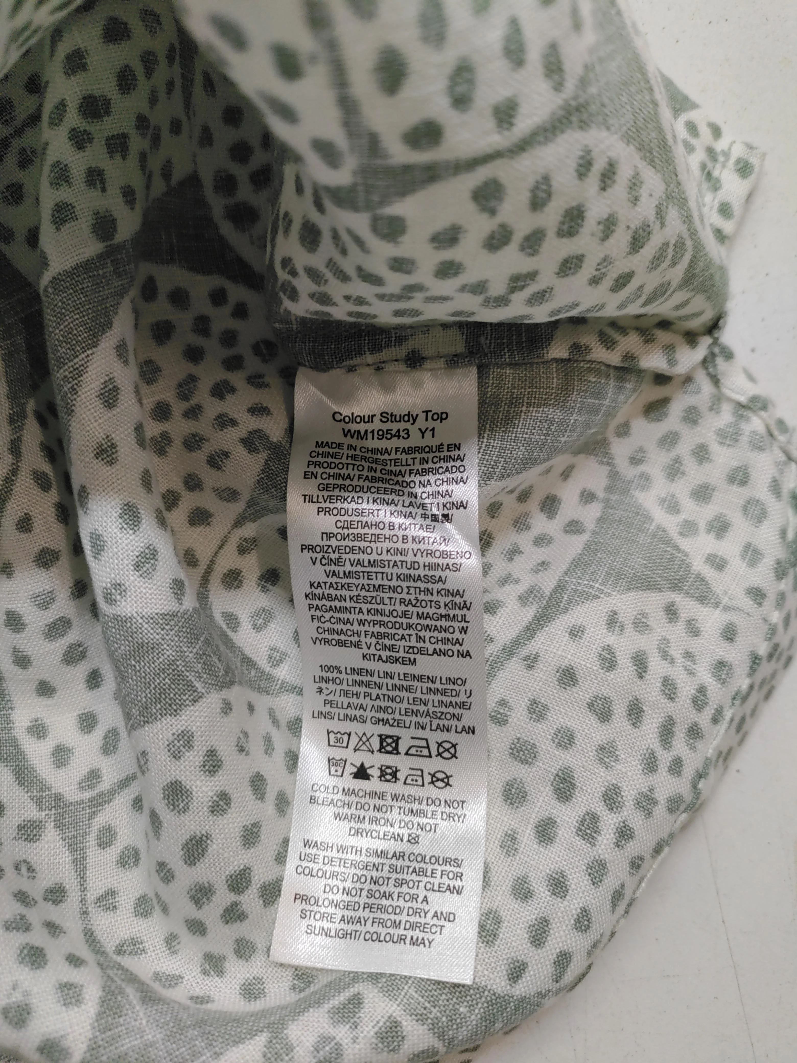SEASALT CORNWALL Women's Top L Green 100% Linen Basic - Image 6