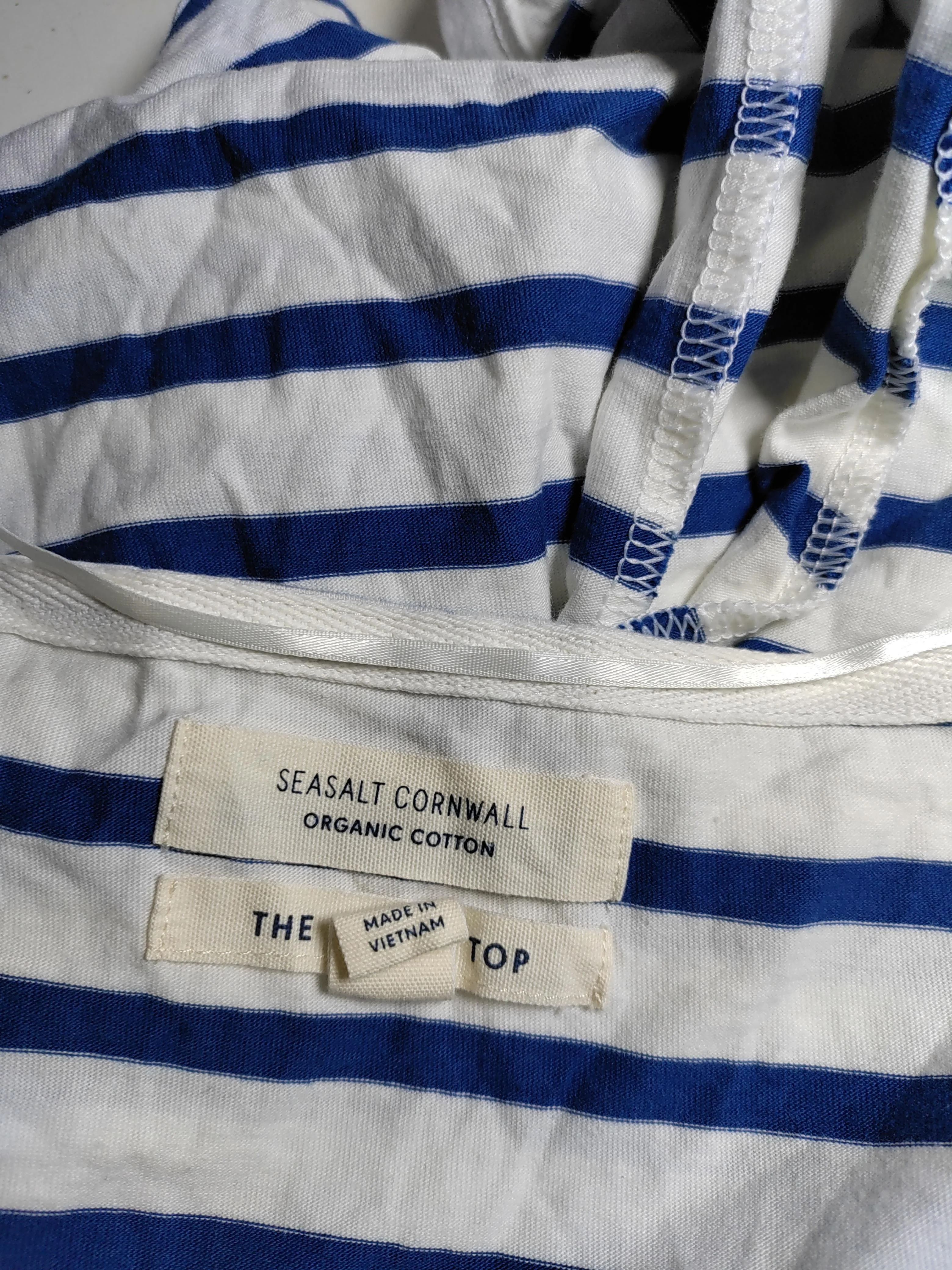 SEASALT CORNWALL Women's Top M Blue 100% Cotton Basic - Image 5