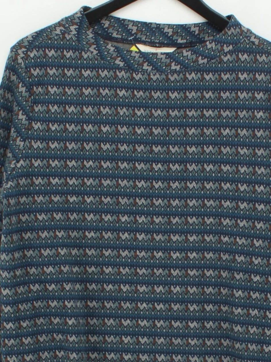 SEASALT CORNWALL Women's Top UK 12 Blue Cotton with Polyester, Elastane Basic - Image 3