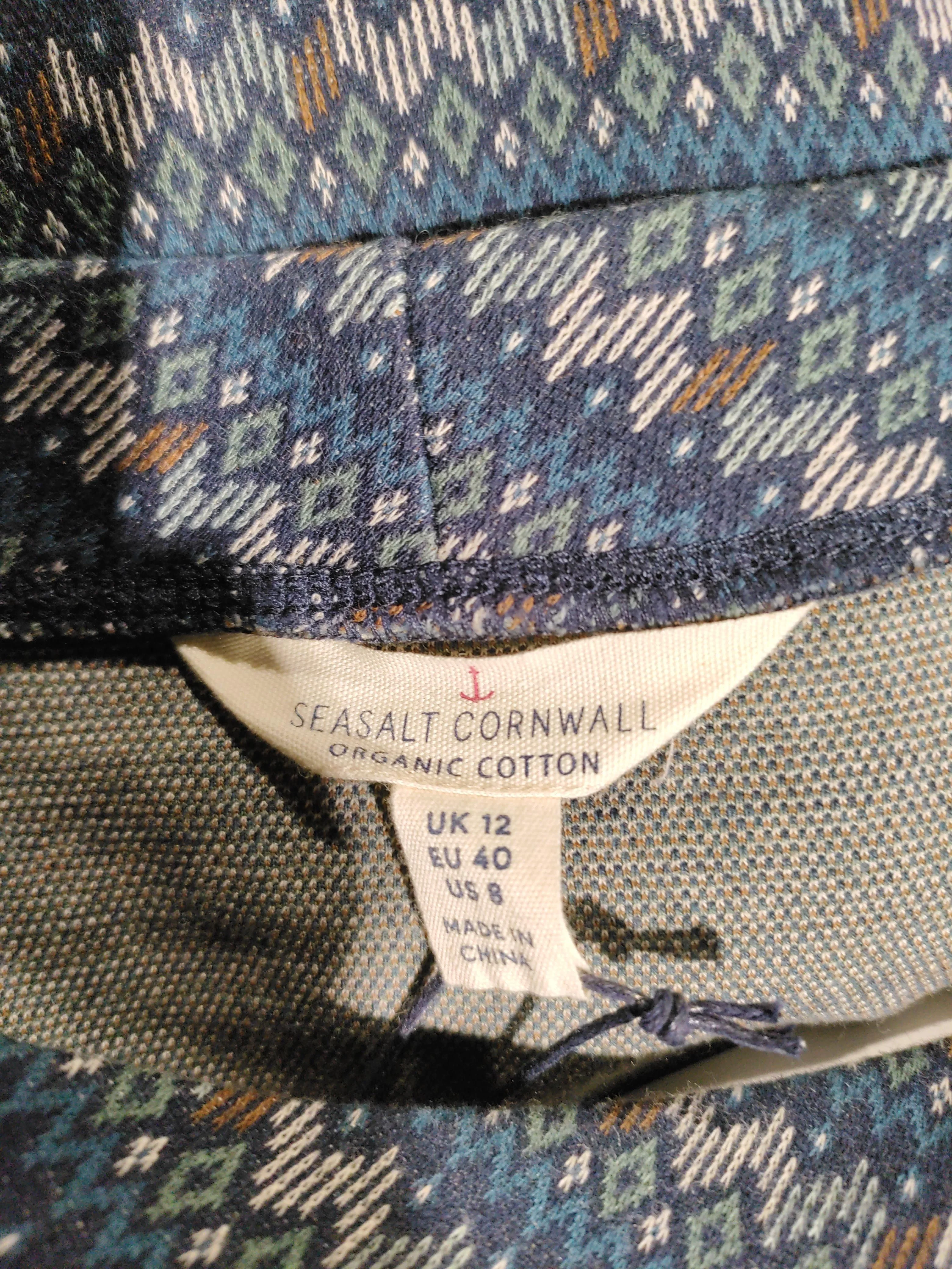 SEASALT CORNWALL Women's Top UK 12 Blue Cotton with Polyester, Elastane Basic - Image 5