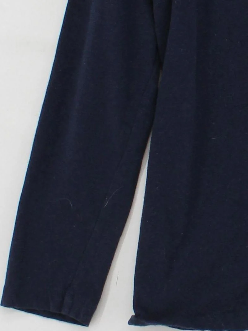 SEASALT CORNWALL Women's Top UK 14 Blue 100% Cotton Long Sleeve High Neck Basic - Image 4