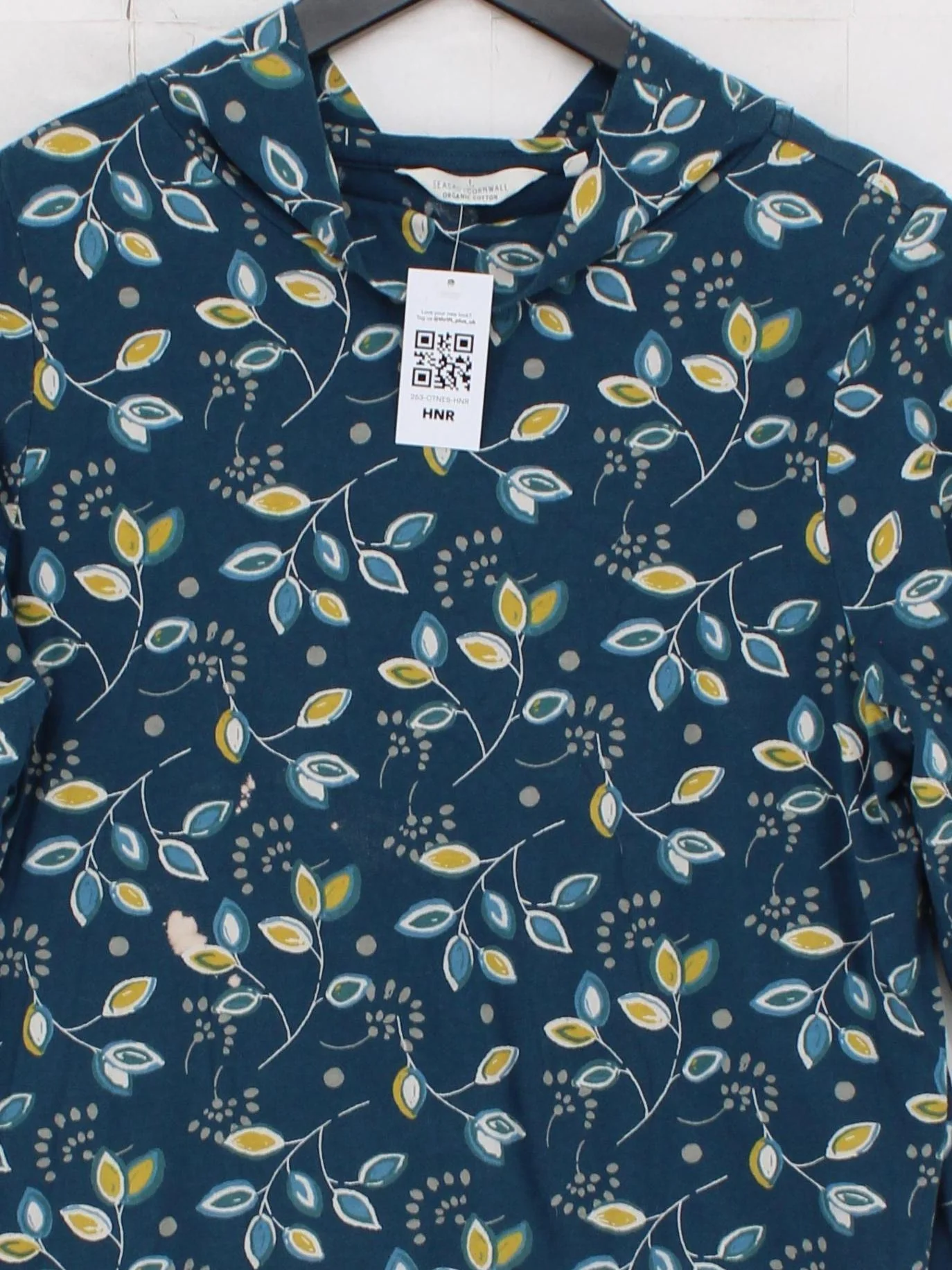 SEASALT CORNWALL Women's Top UK 14 Blue Cotton with Elastane Basic - Image 3
