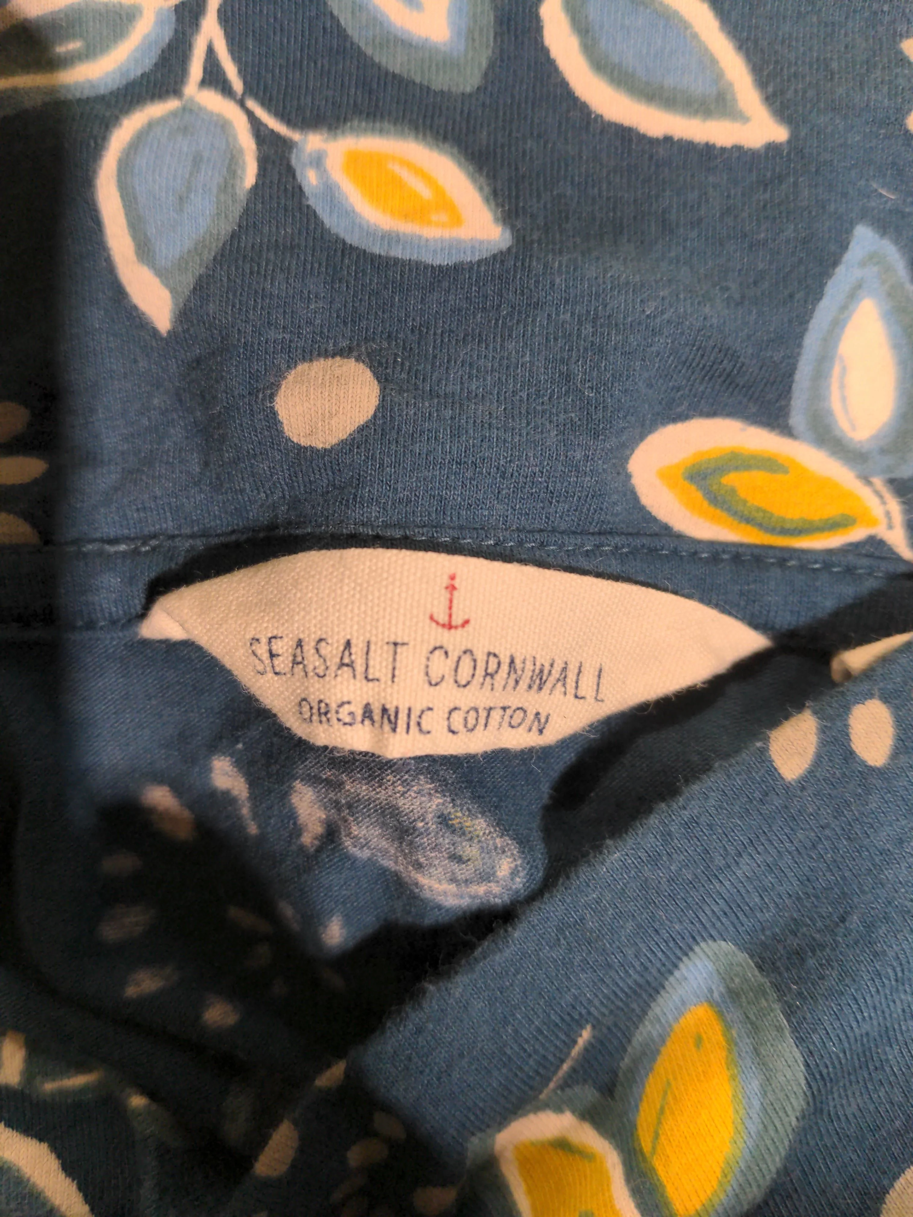 SEASALT CORNWALL Women's Top UK 14 Blue Cotton with Elastane Basic - Image 6