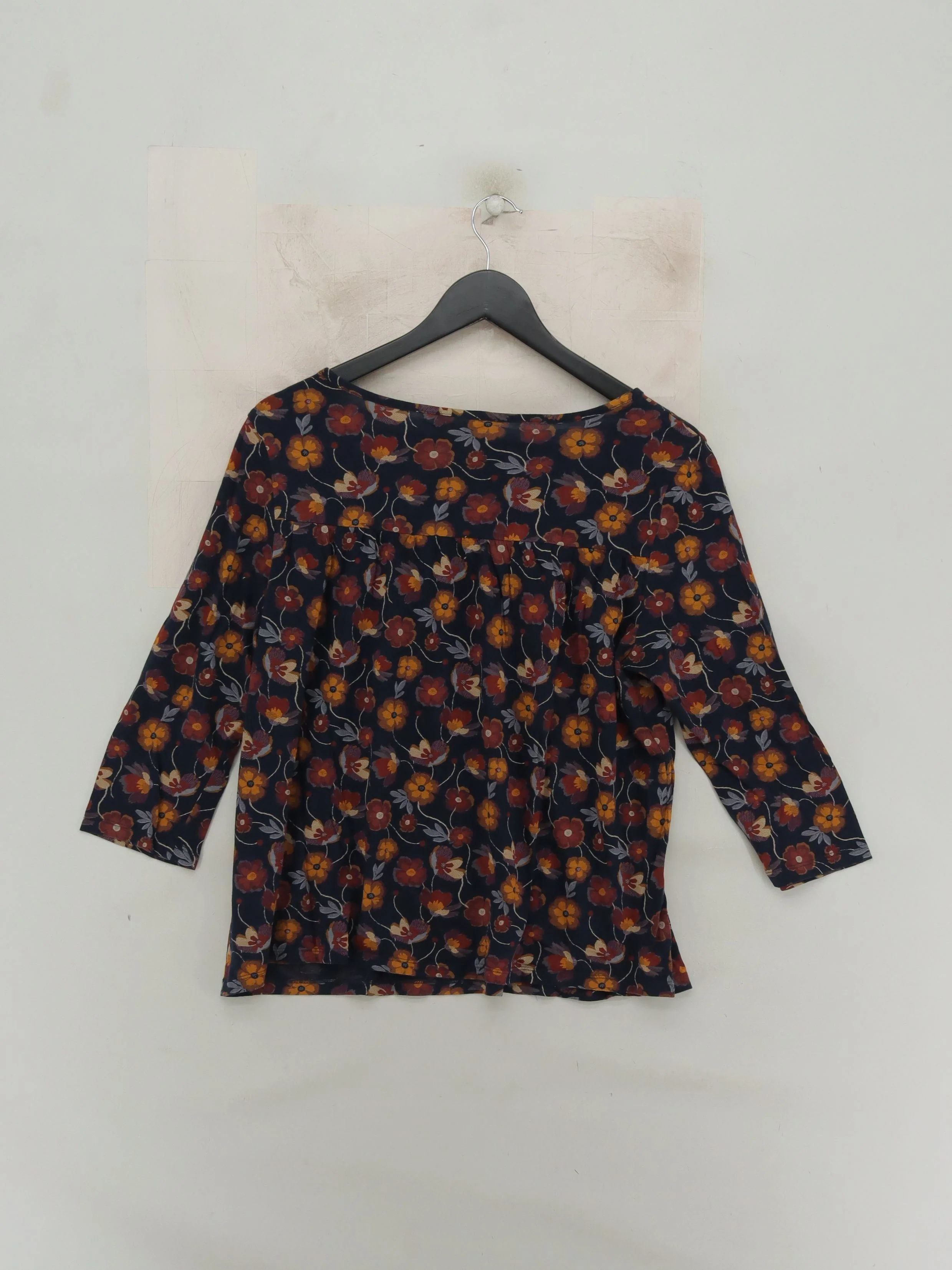SEASALT CORNWALL Women's Top UK 14 Blue Cotton with Viscose Basic - Image 2
