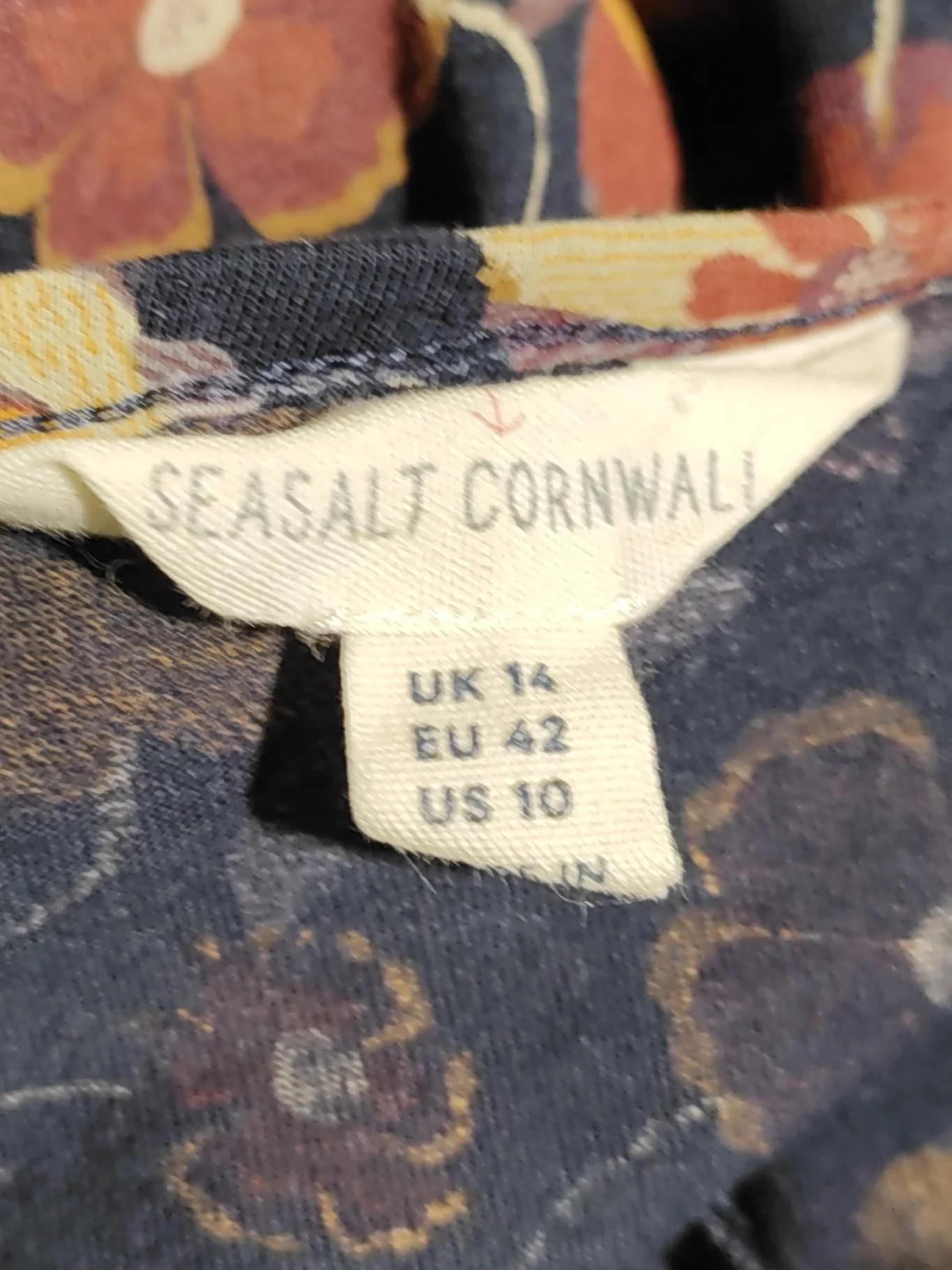 SEASALT CORNWALL Women's Top UK 14 Blue Cotton with Viscose Basic - Image 5