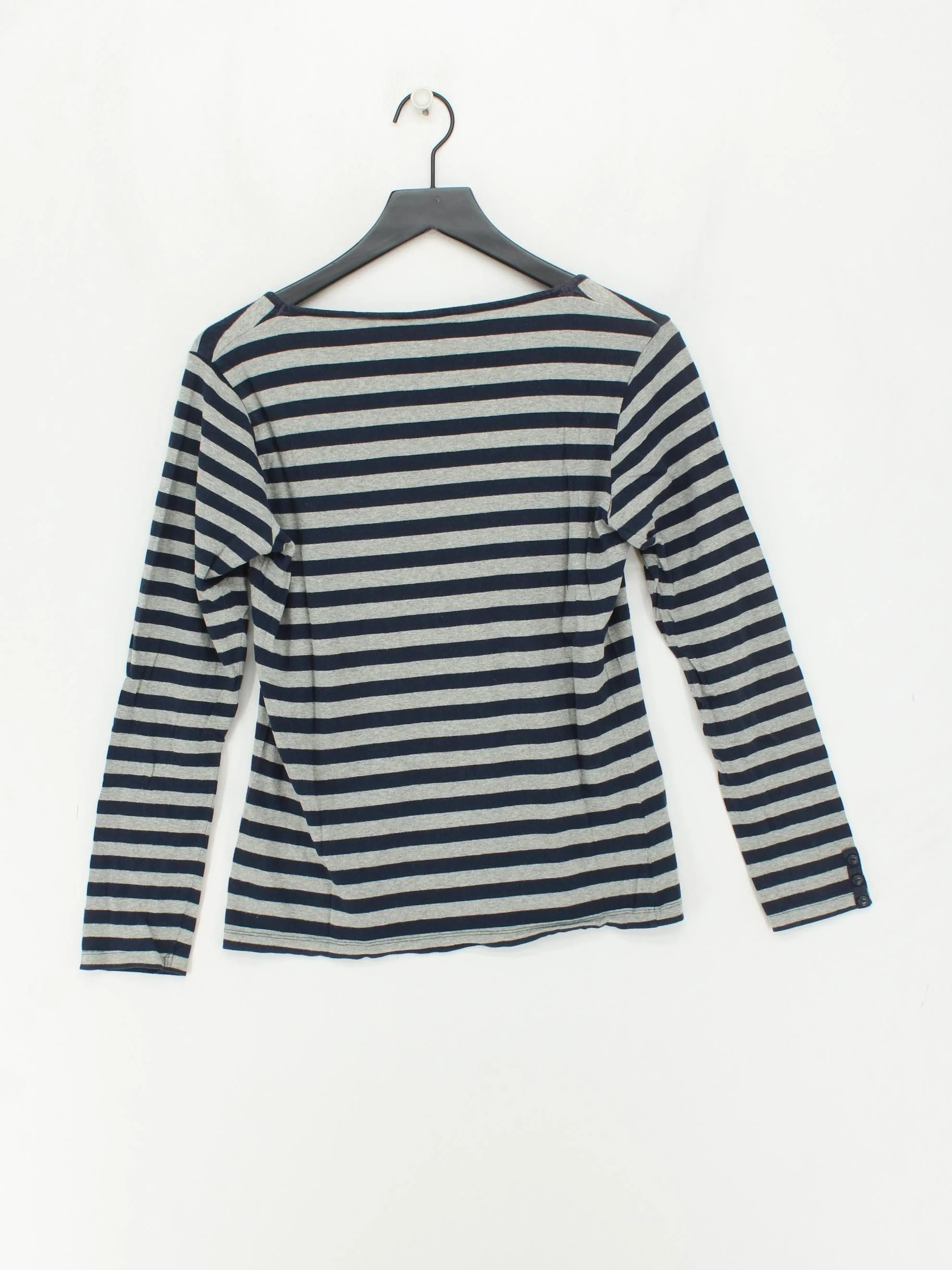SEASALT CORNWALL Women's Top UK 14 Grey Cotton with Elastane Basic - Image 2