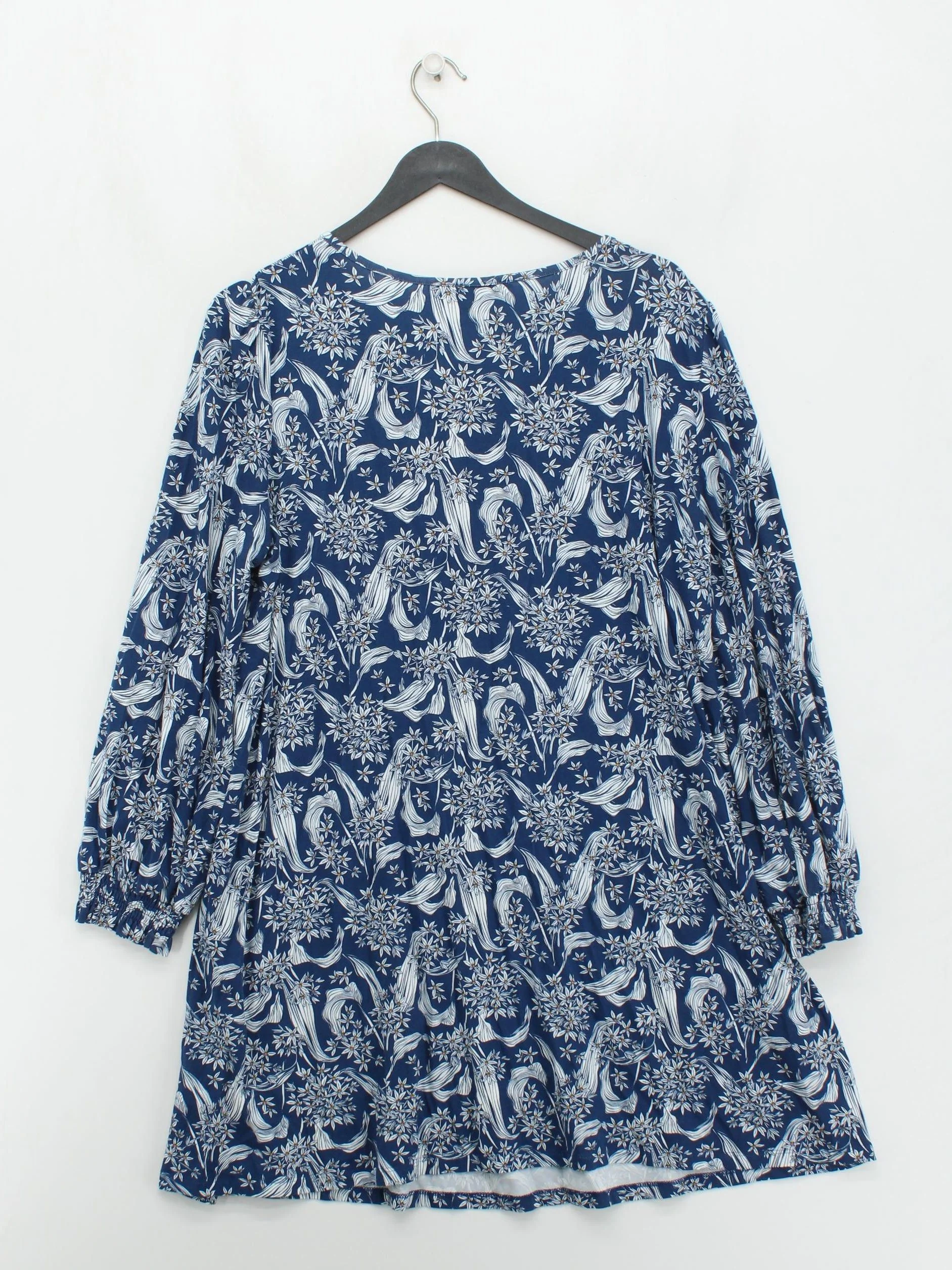 SEASALT CORNWALL Women's Top UK 16 Blue Cotton with Elastane Tunic - Image 2