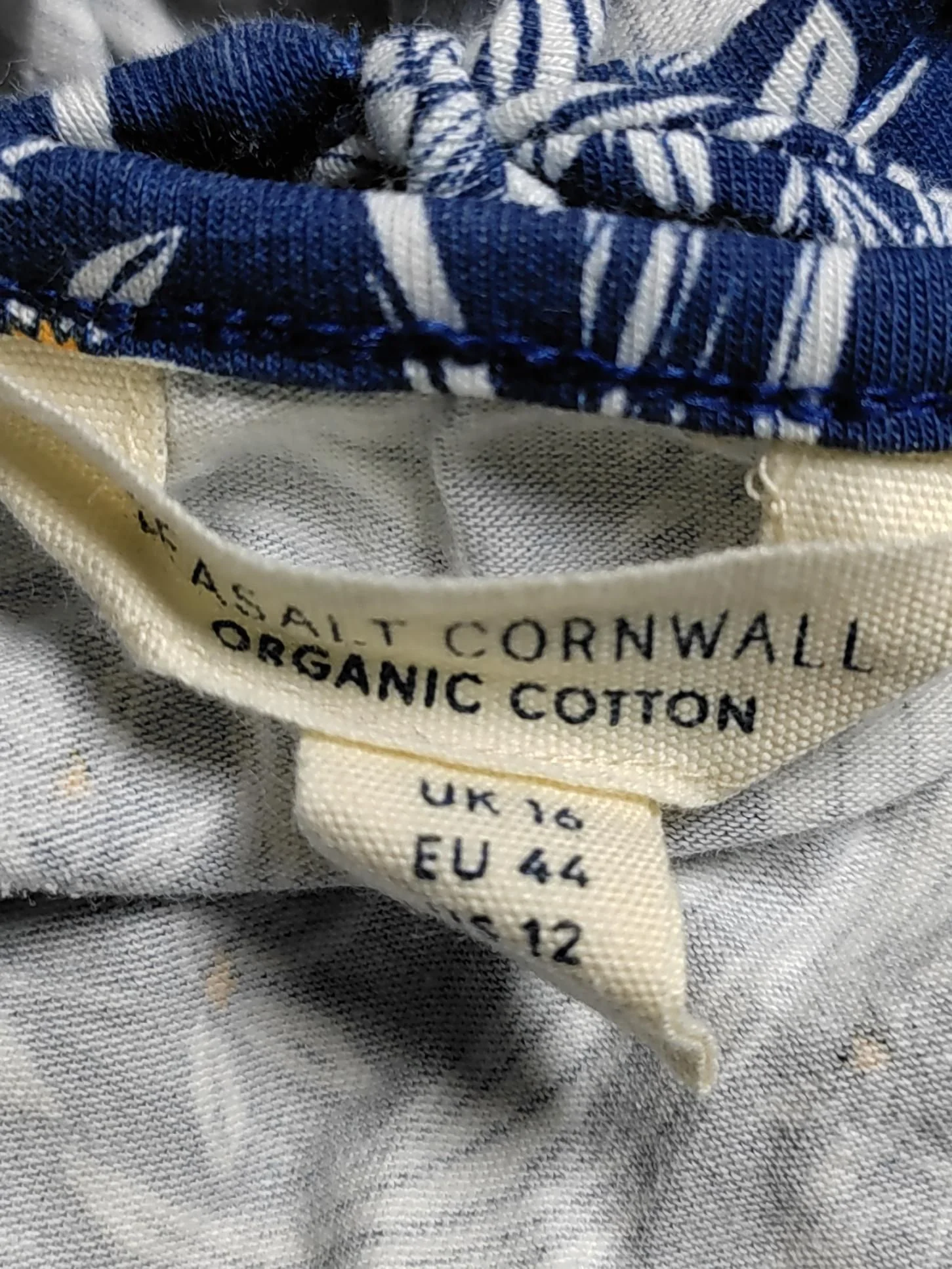 SEASALT CORNWALL Women's Top UK 16 Blue Cotton with Elastane Tunic - Image 5