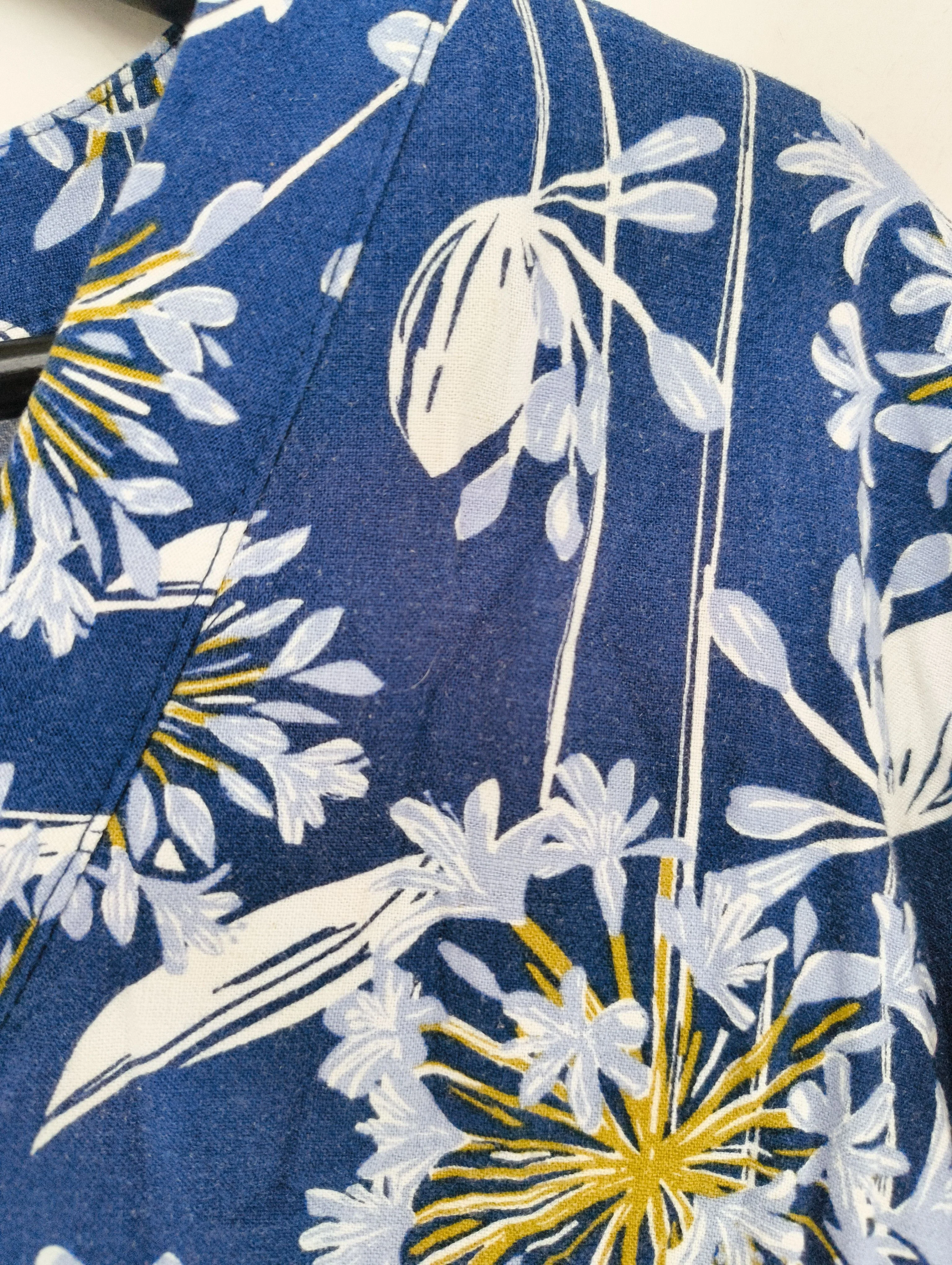 SEASALT CORNWALL Women's Top UK 16 Blue Linen with Viscose Tunic - Image 5