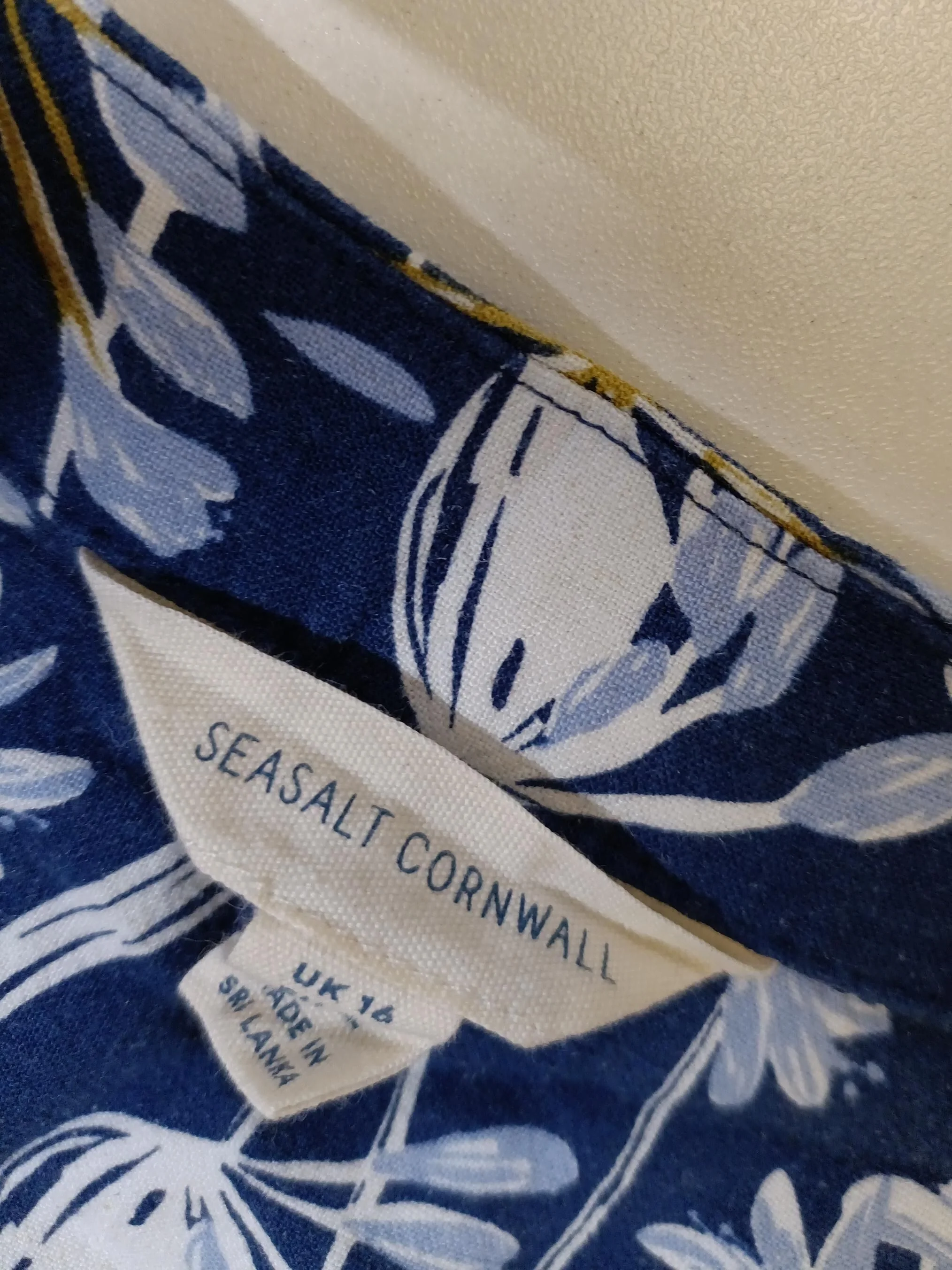 SEASALT CORNWALL Women's Top UK 16 Blue Linen with Viscose Tunic - Image 6