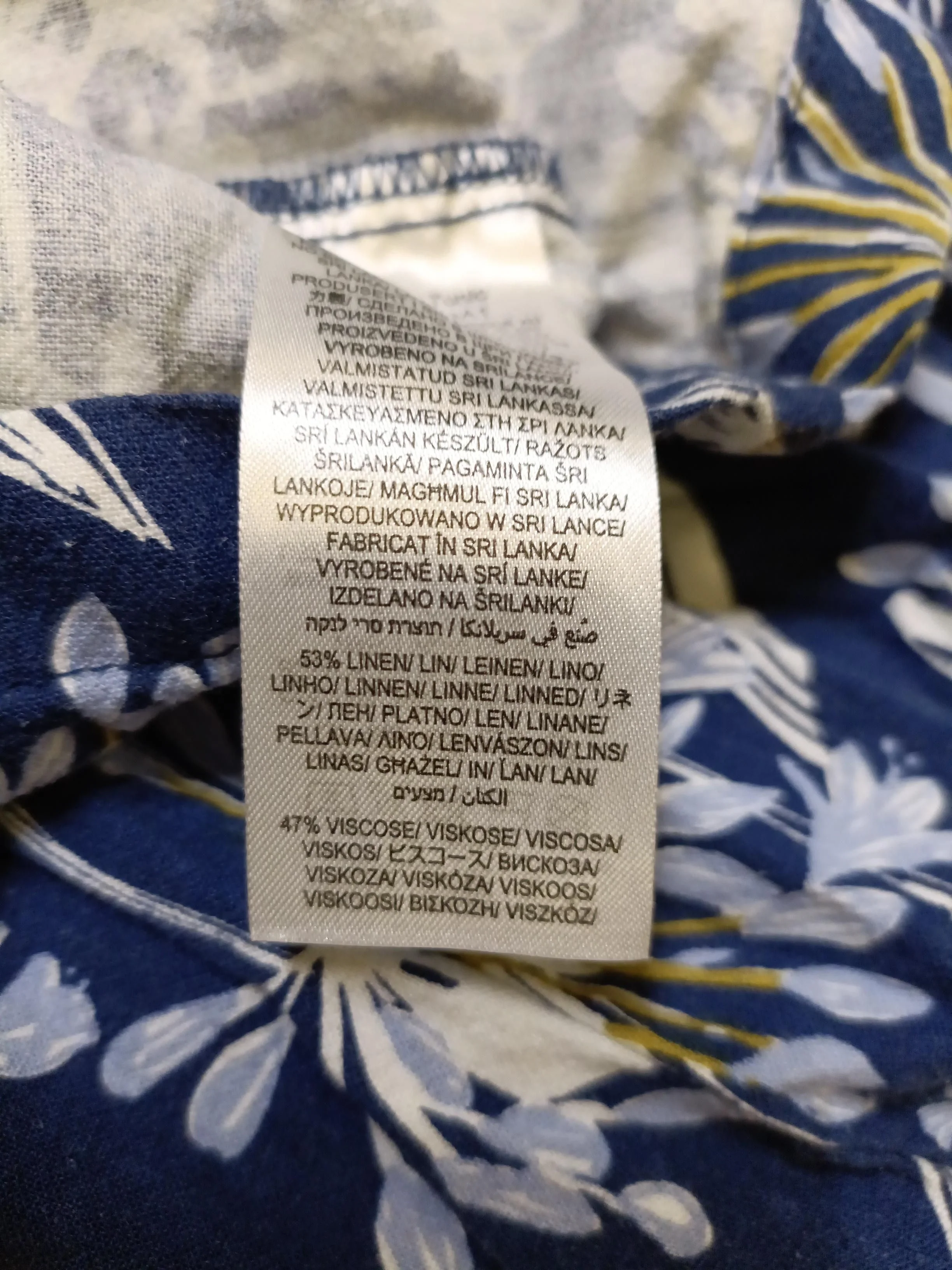 SEASALT CORNWALL Women's Top UK 16 Blue Linen with Viscose Tunic - Image 7