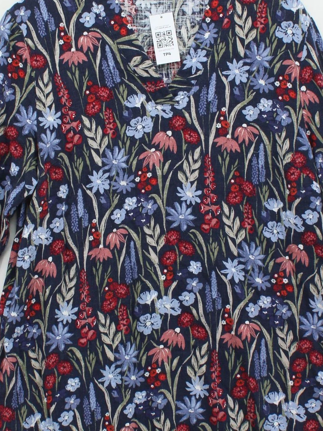 SEASALT CORNWALL Women's Top UK 16 Blue Other with Cotton Tunic - Image 3
