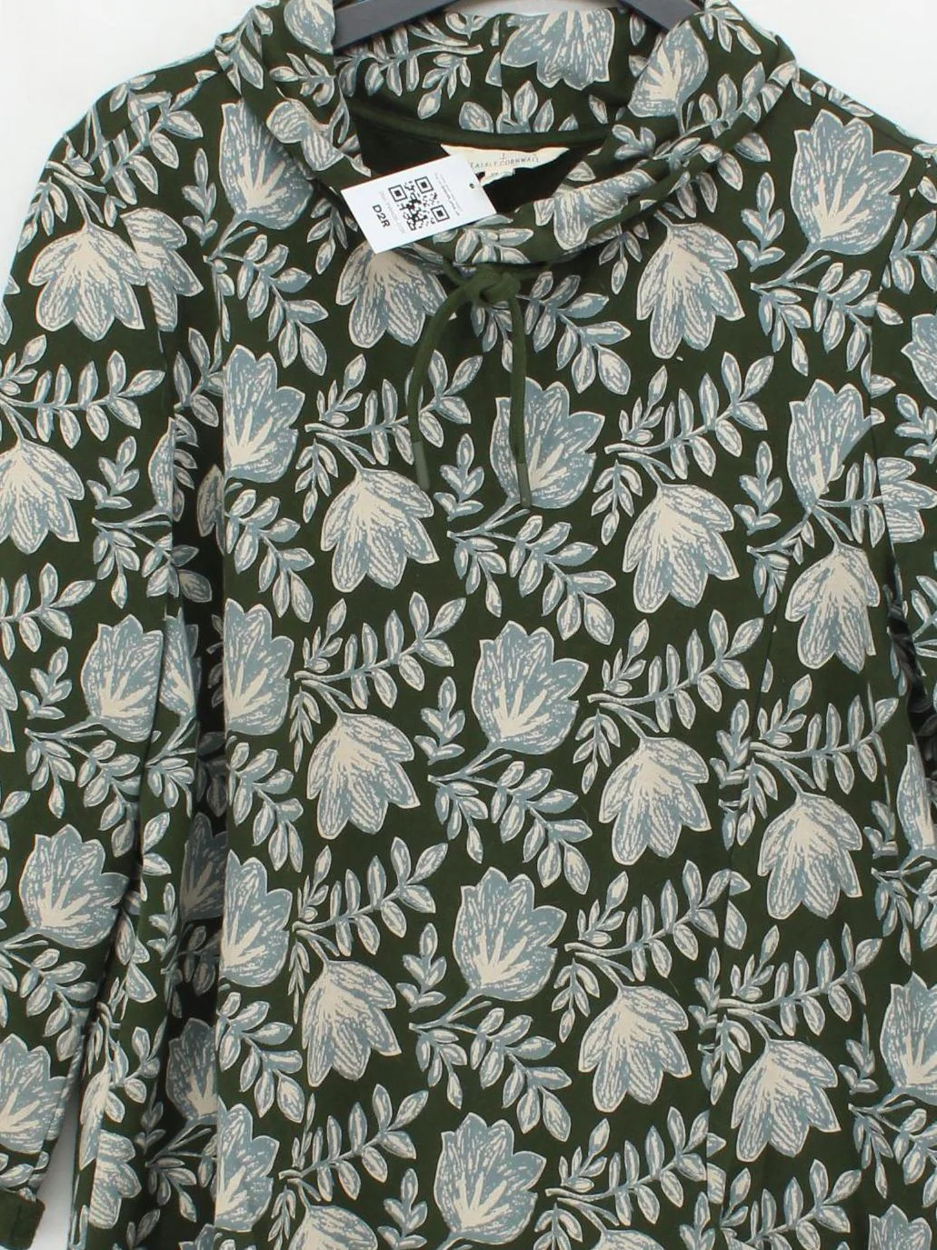 SEASALT CORNWALL Women's Top UK 16 Green Cotton with Elastane Tunic - Image 3